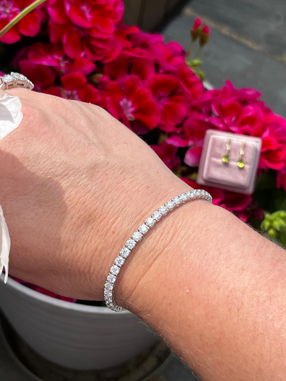 7.00 CTW Lab Grown Diamond Tennis Bracelet in 9ct White Gold