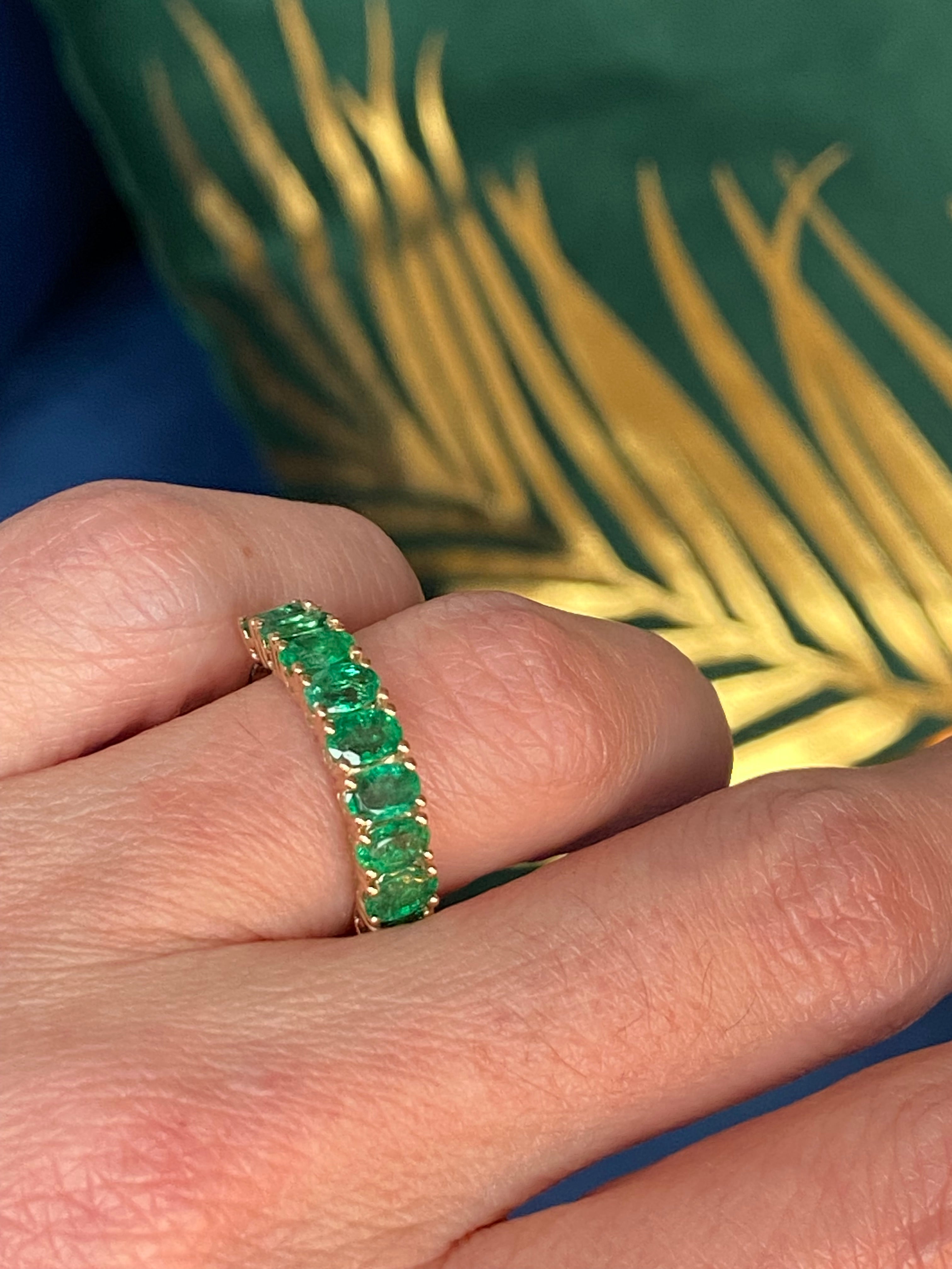 1.92 CTW Emerald Eternity Ring in 9ct Yellow Gold