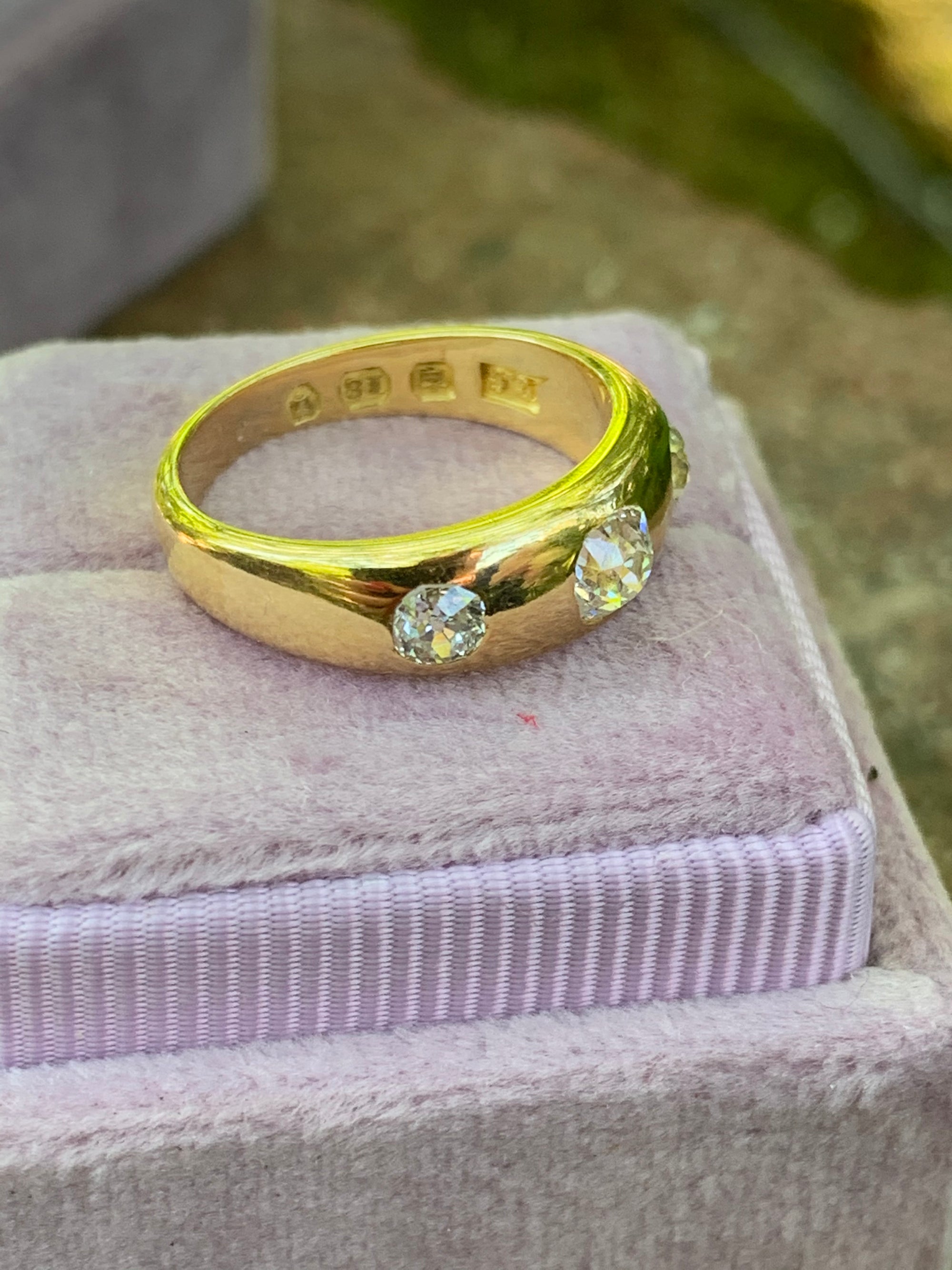 Heritage 1.00 CTW + Old Cut Lab Grown Diamond Three Stone Trilogy Engagement Ring, at Least F Colour / VS Clarity