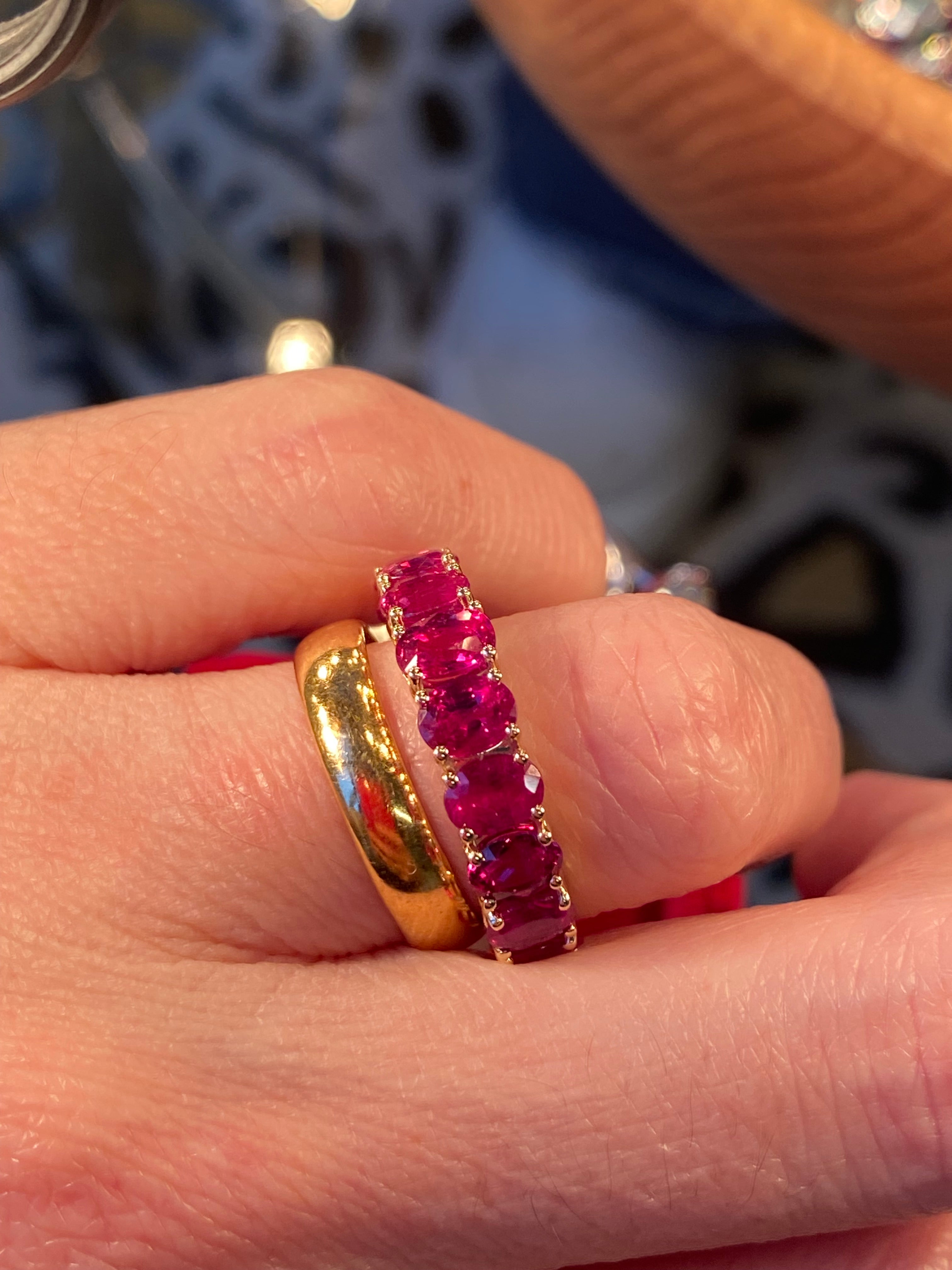 4.90 CTW Ruby Eternity Ring in 9ct Yellow Gold