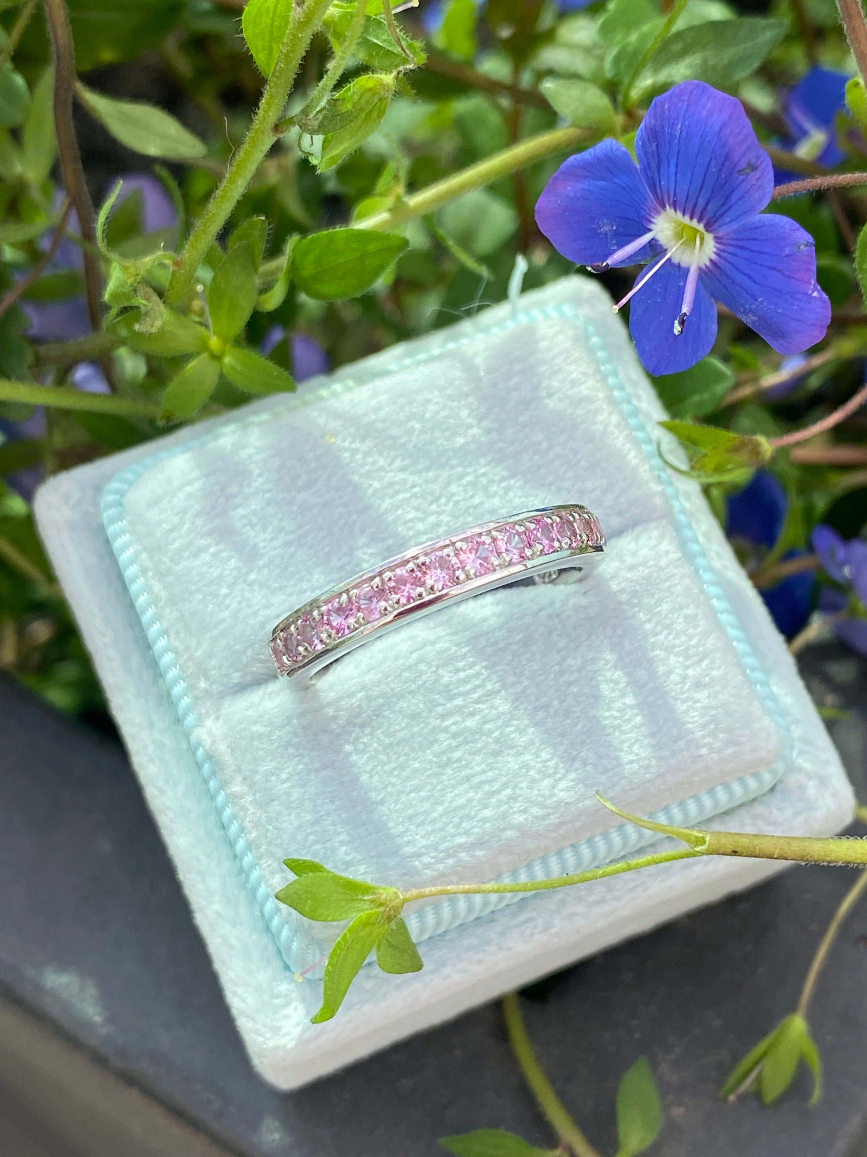 0.50ctw Baby Pink Sapphire Eternity Stacking Ring