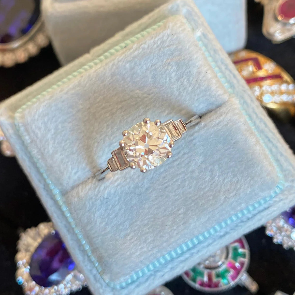 Heritage 1.45CTW + Old Cut Lab Grown Diamond Engagement Ring, at Least F Colour / VS Clarity