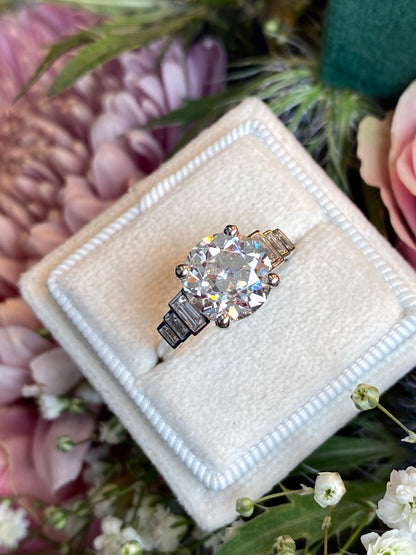 Heritage 3.00CT + Old Mine Cut Lab Grown Diamond Engagement Ring, at Least F Colour / VS Clarity