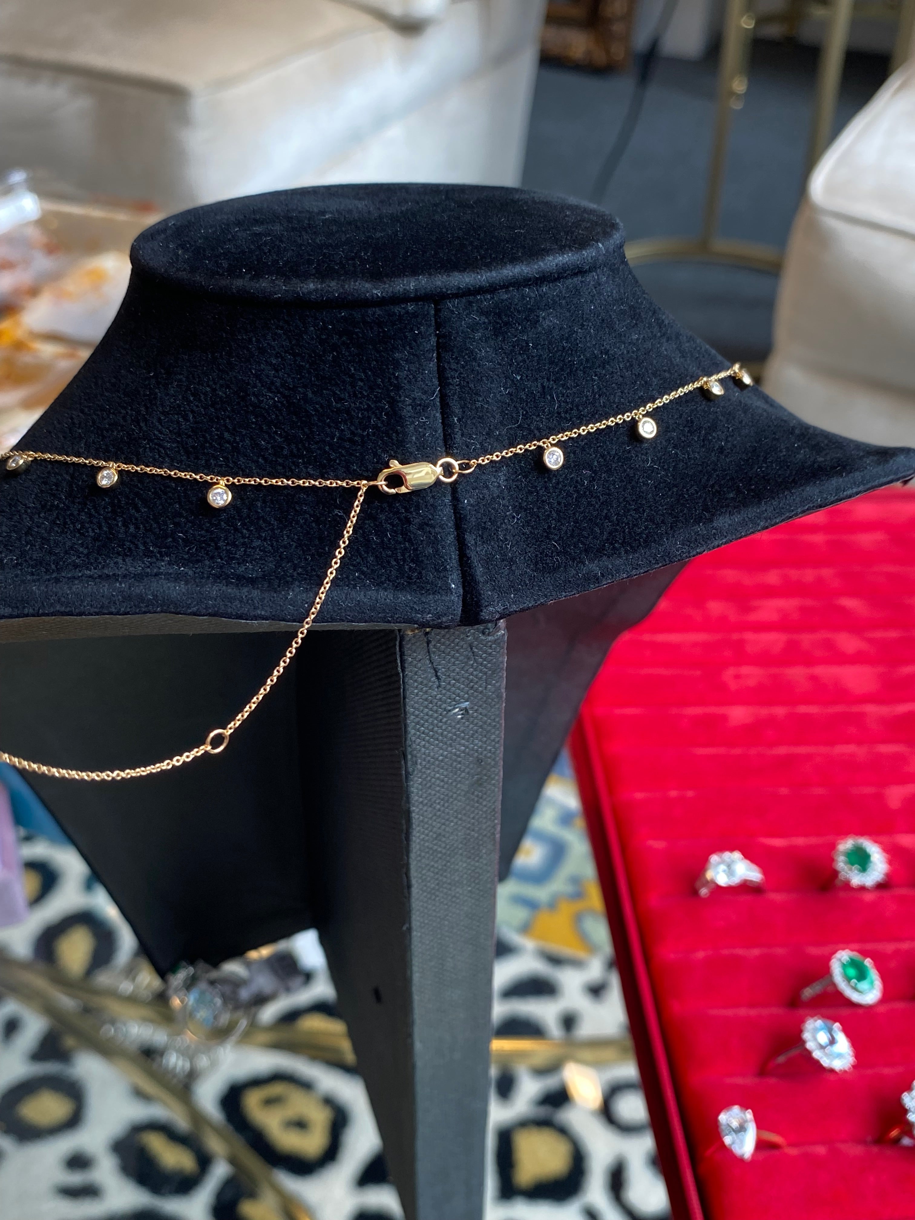 Beautiful 0.90 CTW Natural Diamond Necklace in 18ct Yellow Gold
