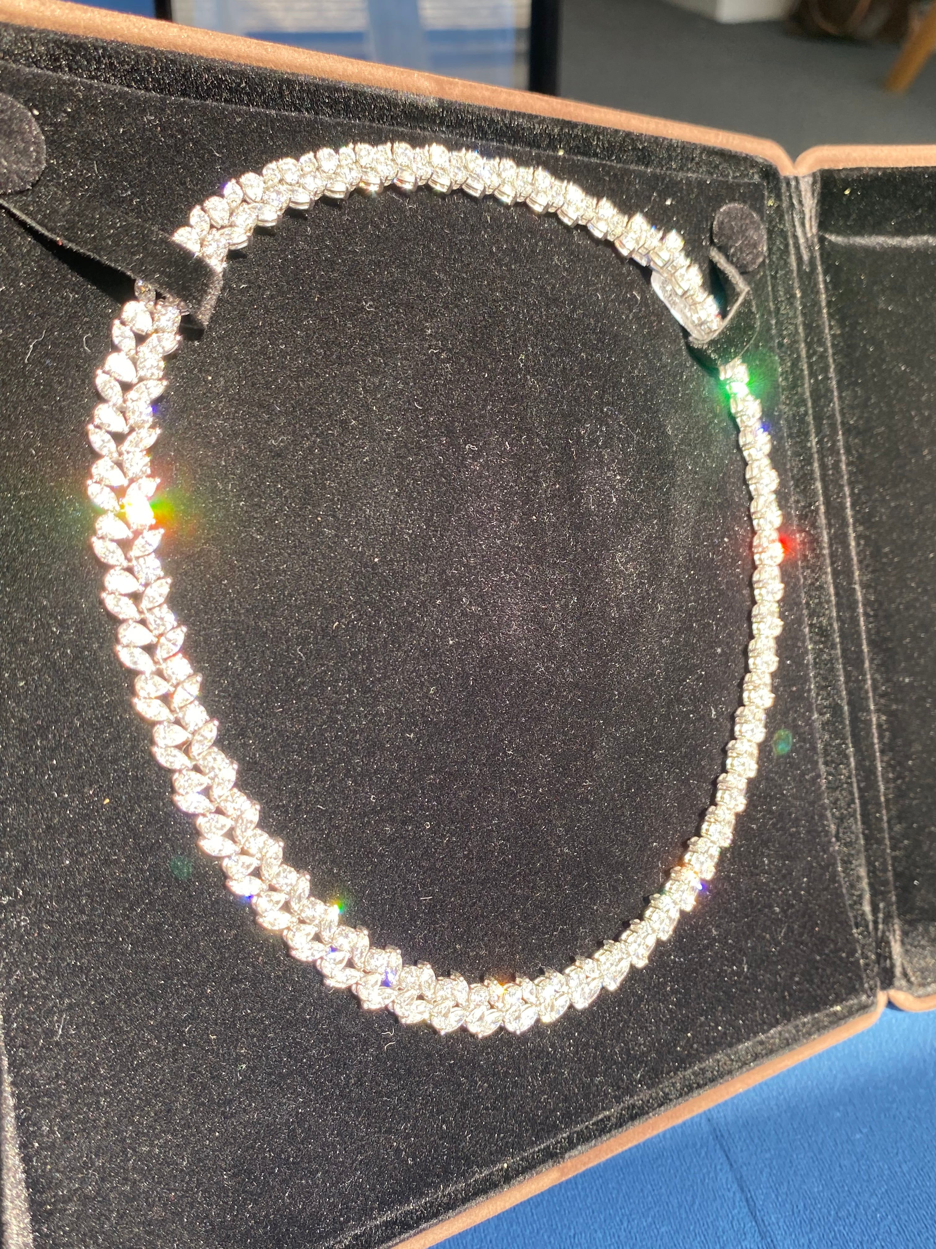 32.17 CTW Natural Diamond Necklace in 18ct White Gold