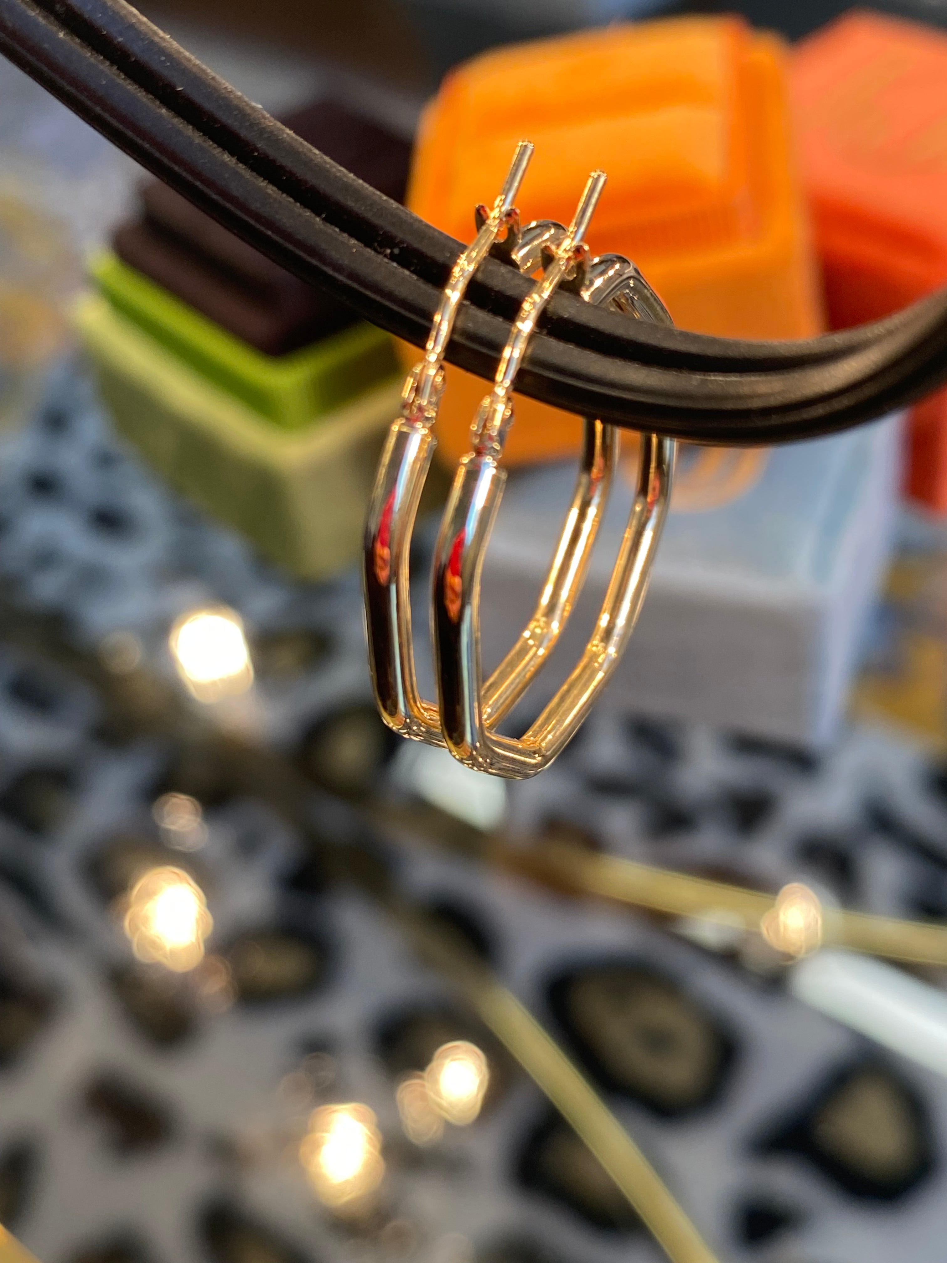 Statement 26mm Octagon Hoop Earrings in 9ct Yellow Gold
