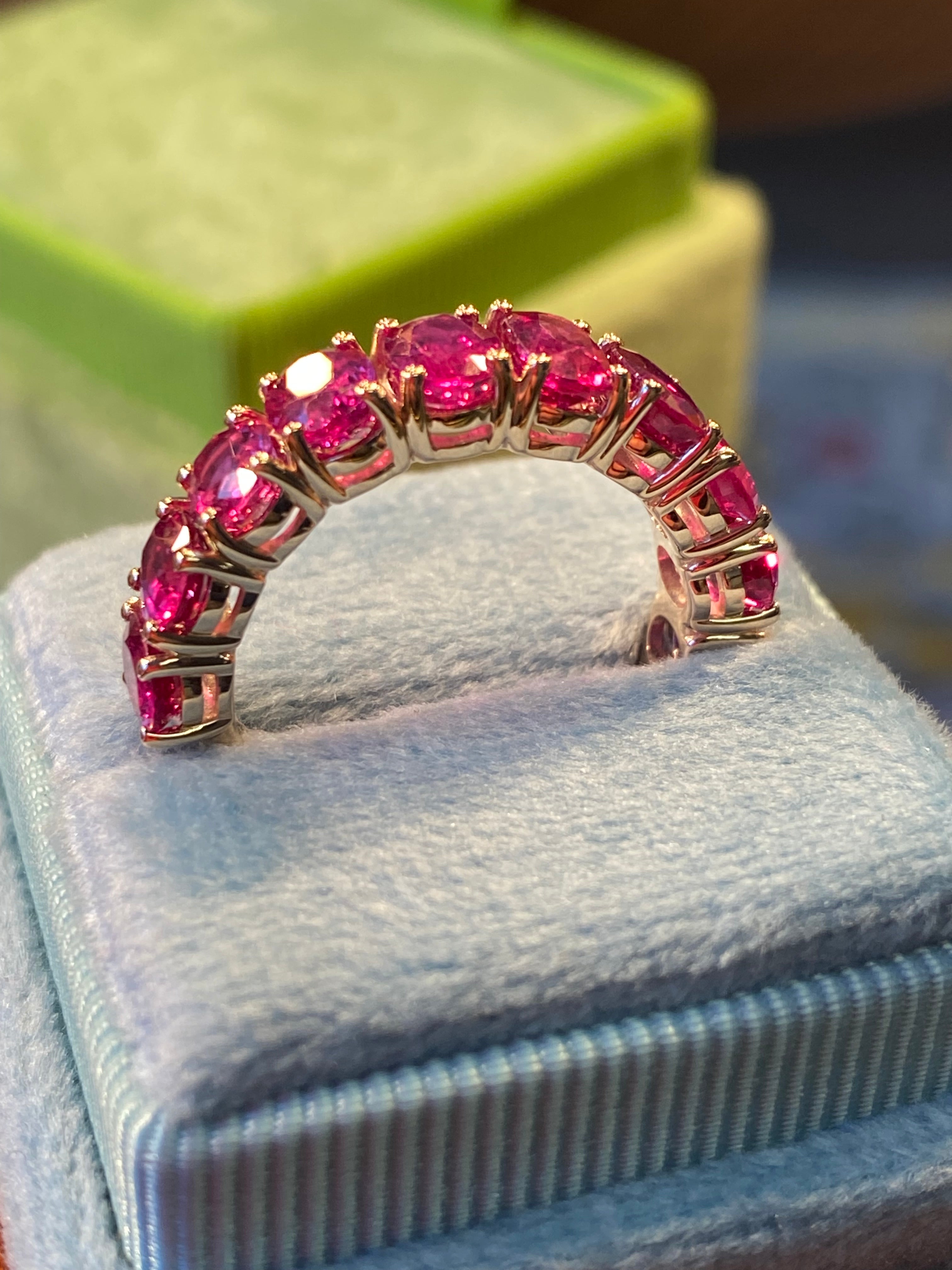 4.90 CTW Ruby Eternity Ring in 9ct Yellow Gold