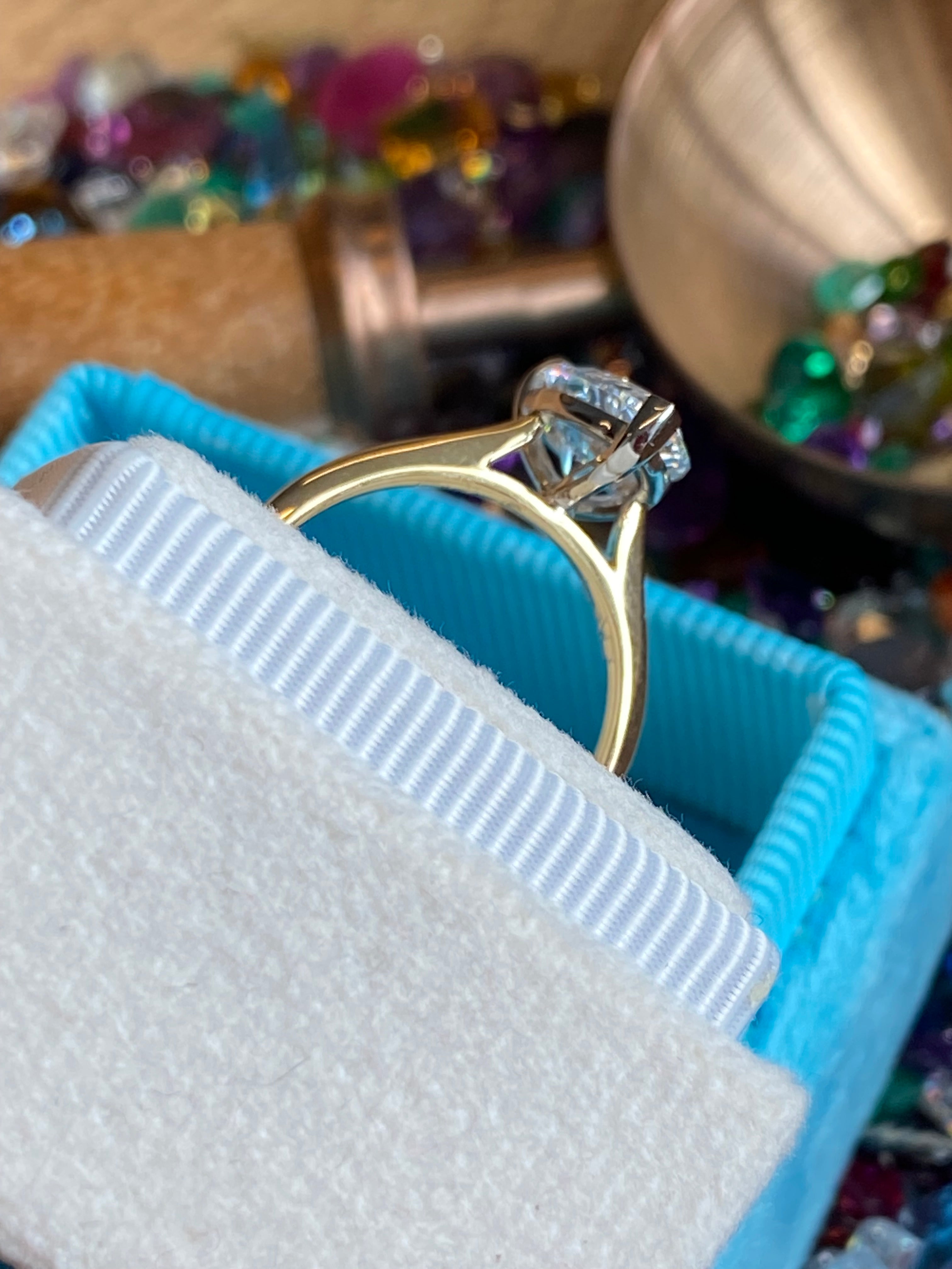 Heritage 2.00 CT + Lab Grown Pear Cut Diamond Solitaire Engagement Ring, at Least E Colour / VVS Clarity