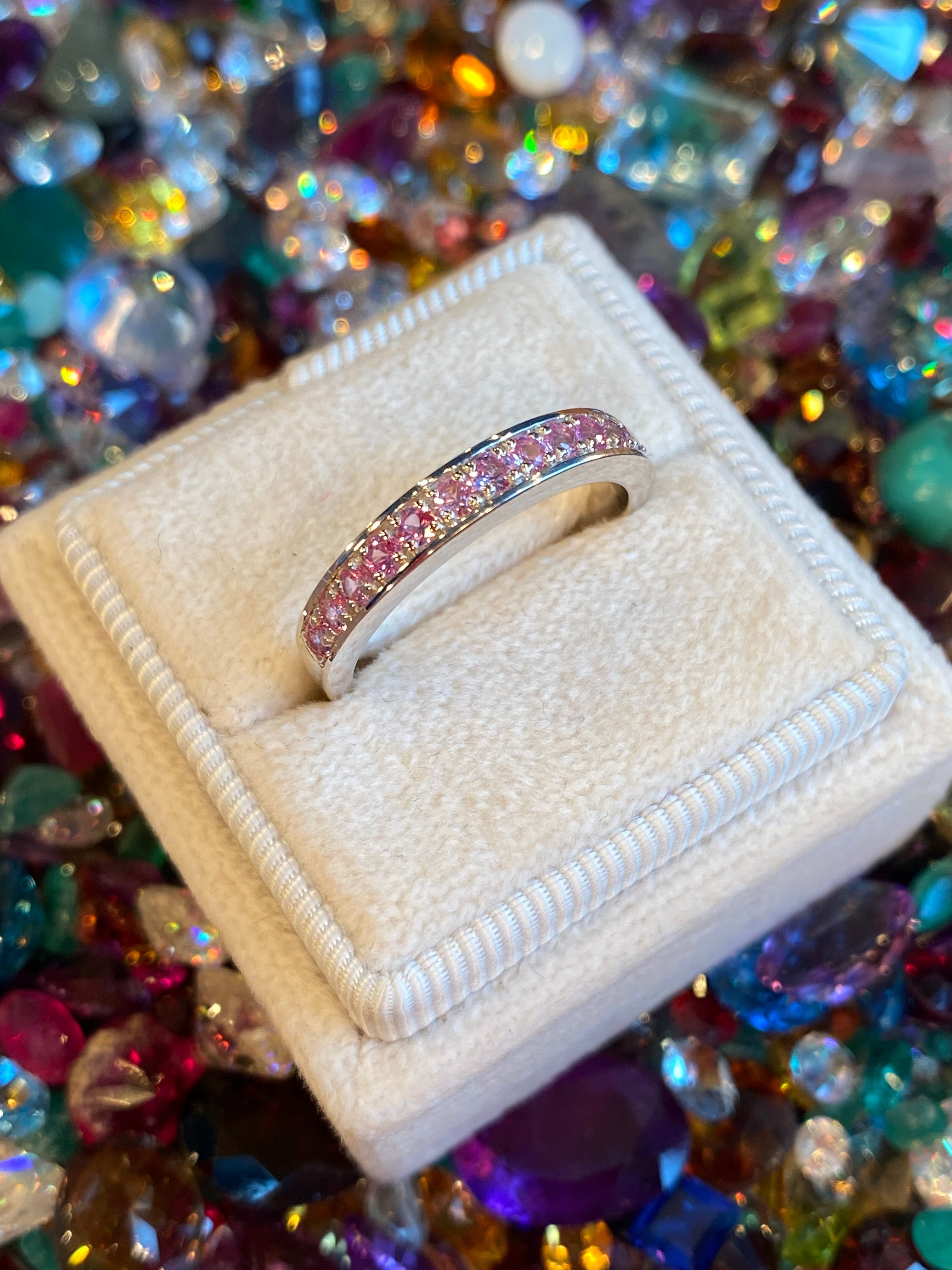 0.50ctw Baby Pink Sapphire Eternity Stacking Ring