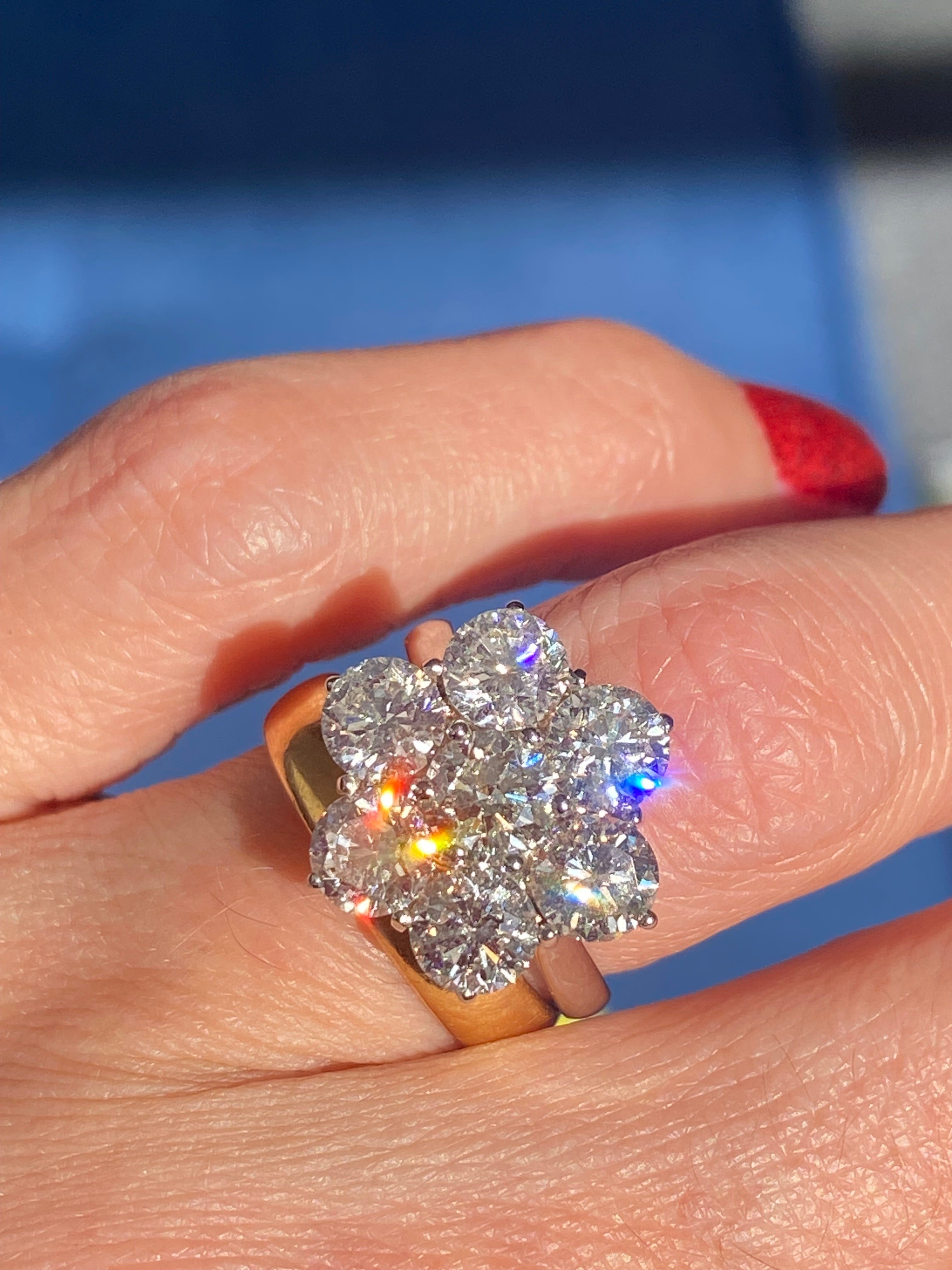 4.25 CTW Lab Diamond Daisy Cluster Ring in Platinum