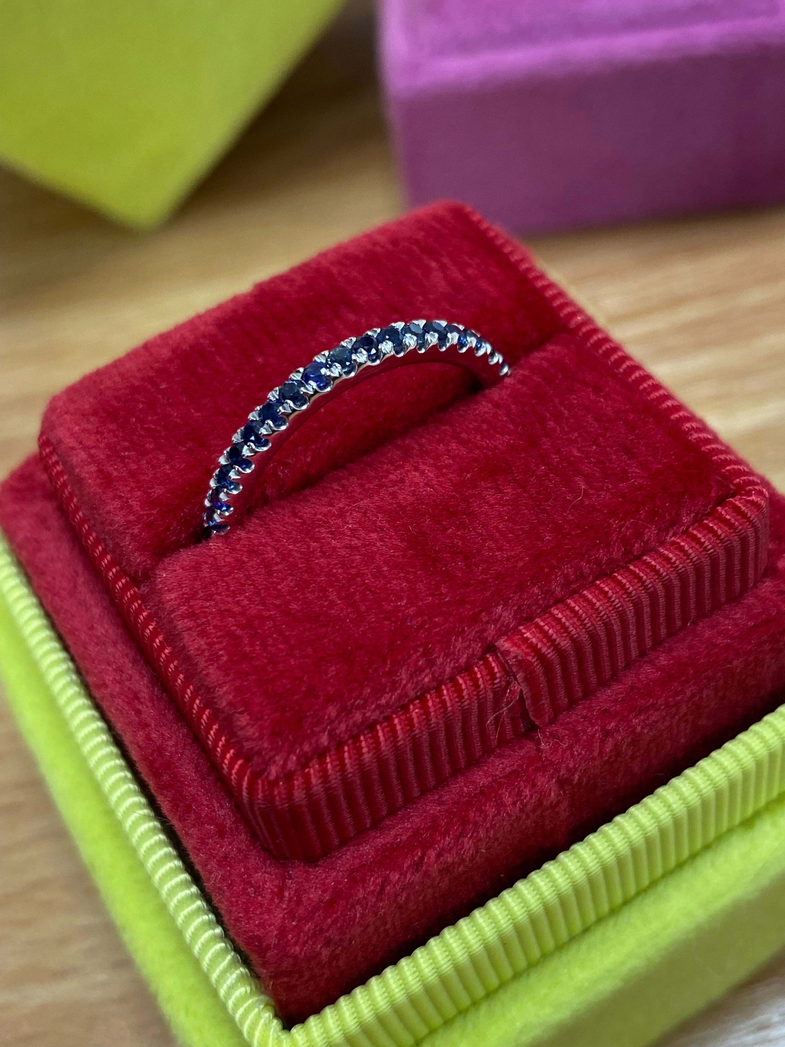 0.27 CTW Sapphire Eternity Stacking Ring in Platinum