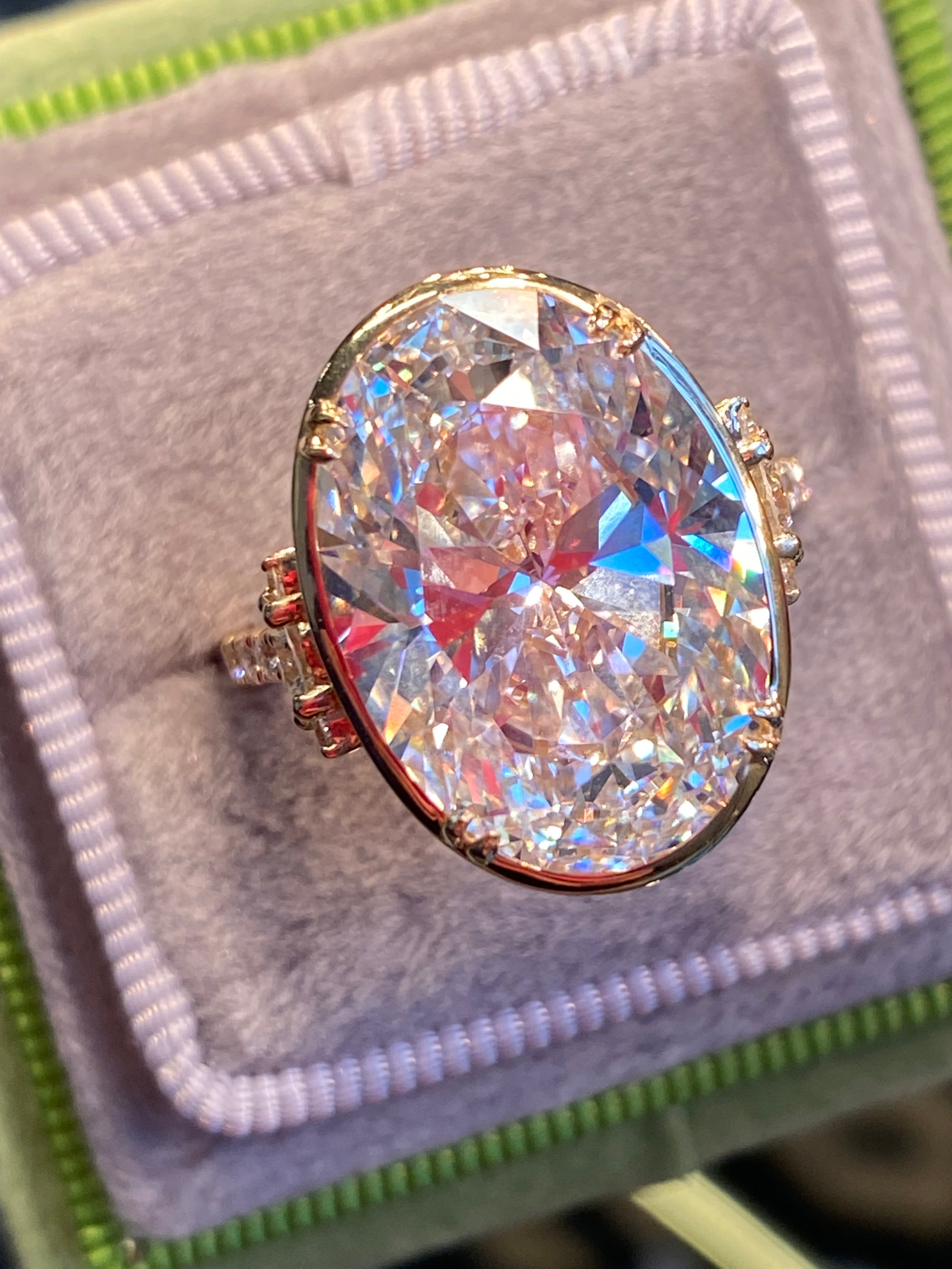 10.04 Carat Oval Cut Lab Diamond Solitaire Engagement Ring in 18ct Yellow Gold