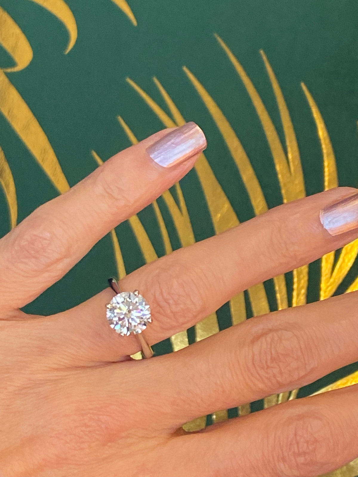 3.03 Carat Round Cut D Colour Lab Diamond Solitaire Engagement Ring in Platinum
