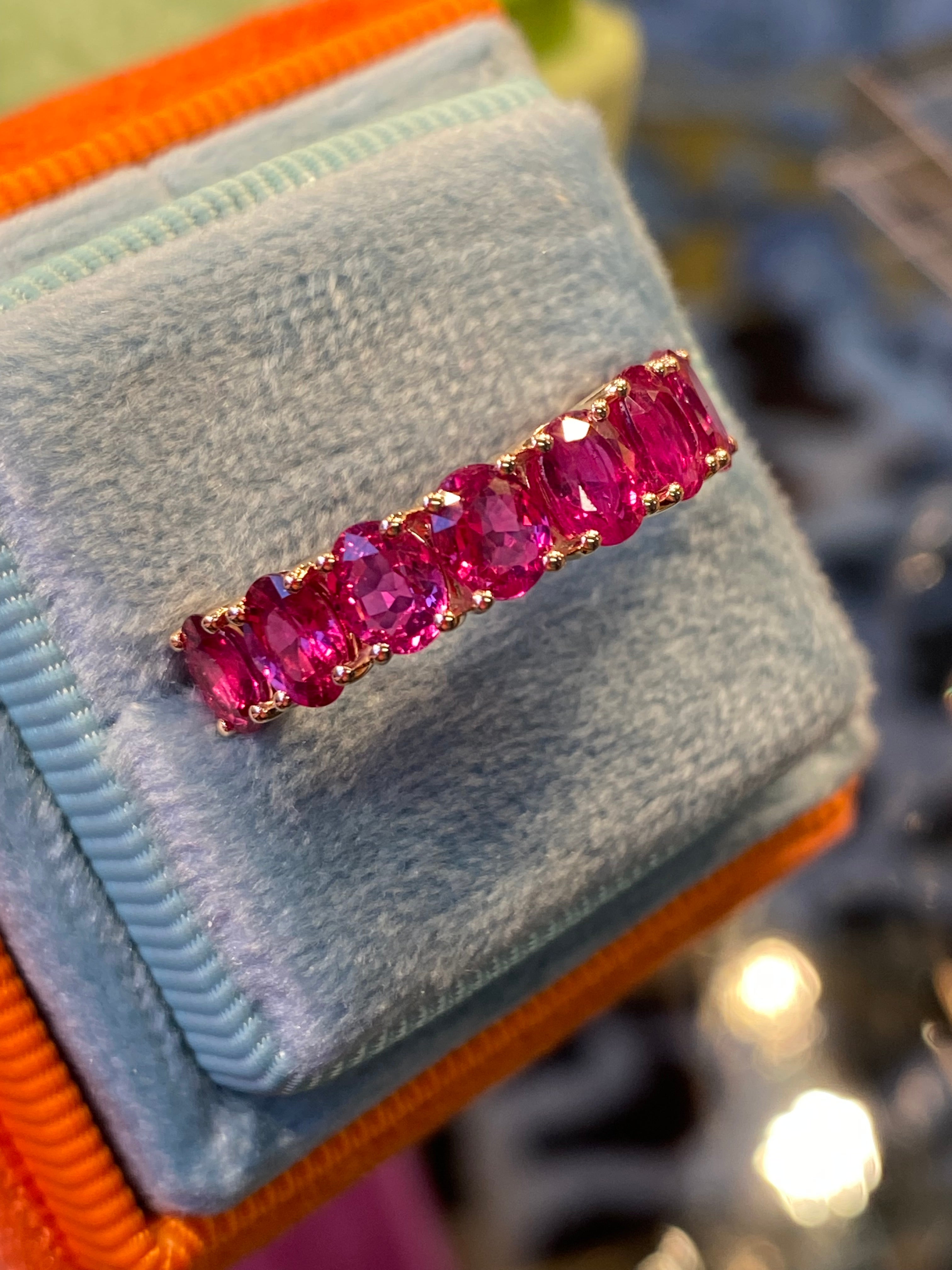 4.90 CTW Ruby Eternity Ring in 9ct Yellow Gold