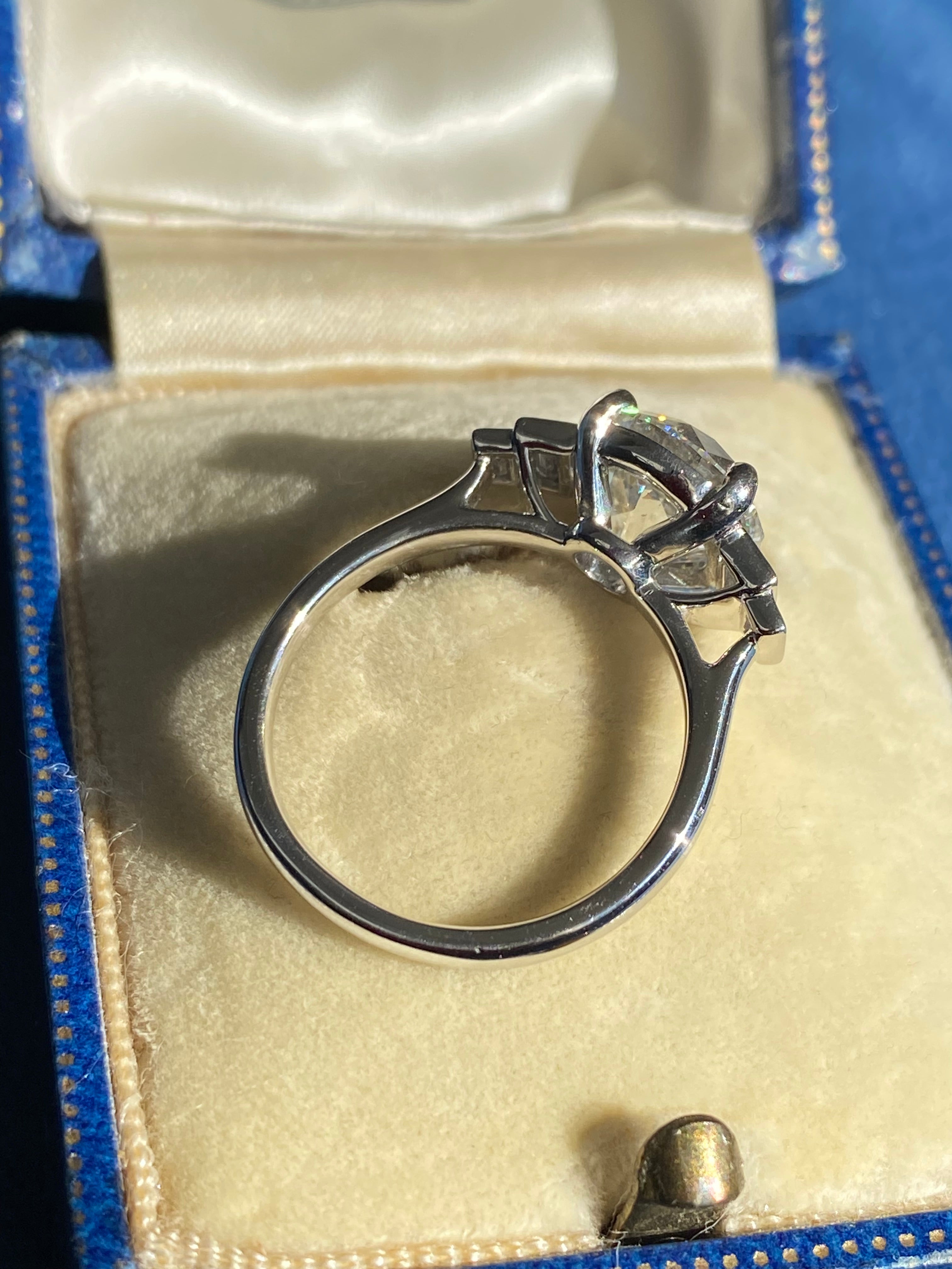 Heritage 3.25CT + Old European Cut Lab Grown Diamond Engagement Ring, at Least F Colour / VS Clarity