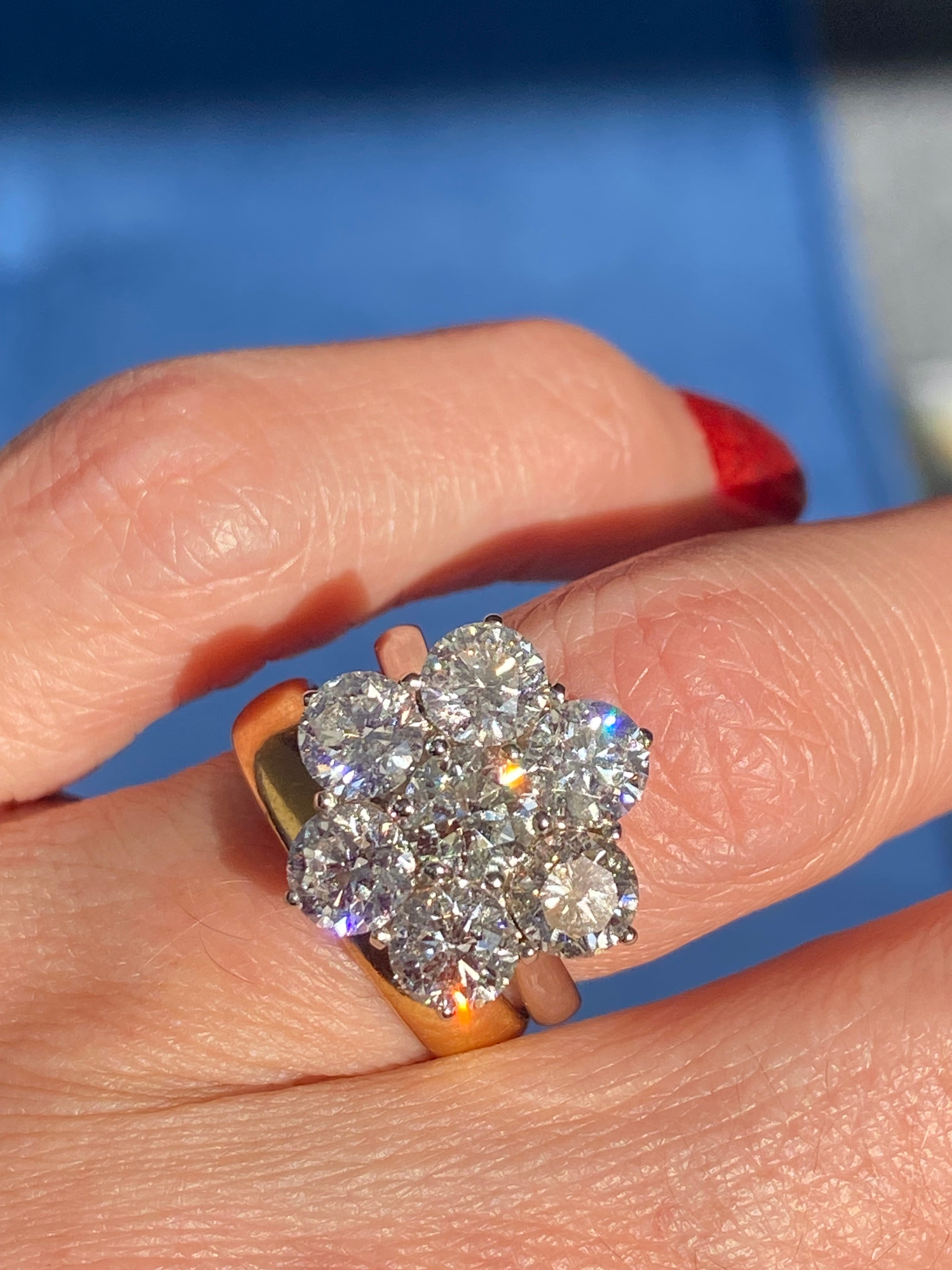 4.25 CTW Lab Diamond Daisy Cluster Ring in Platinum