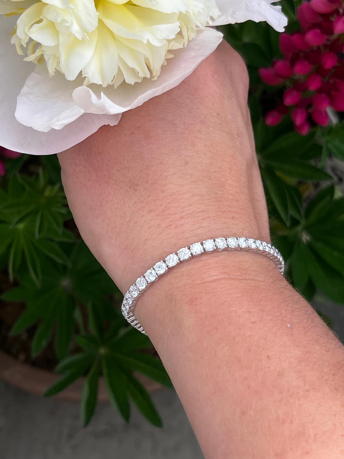 7.00 CTW Lab Grown Diamond Tennis Bracelet in 9ct White Gold