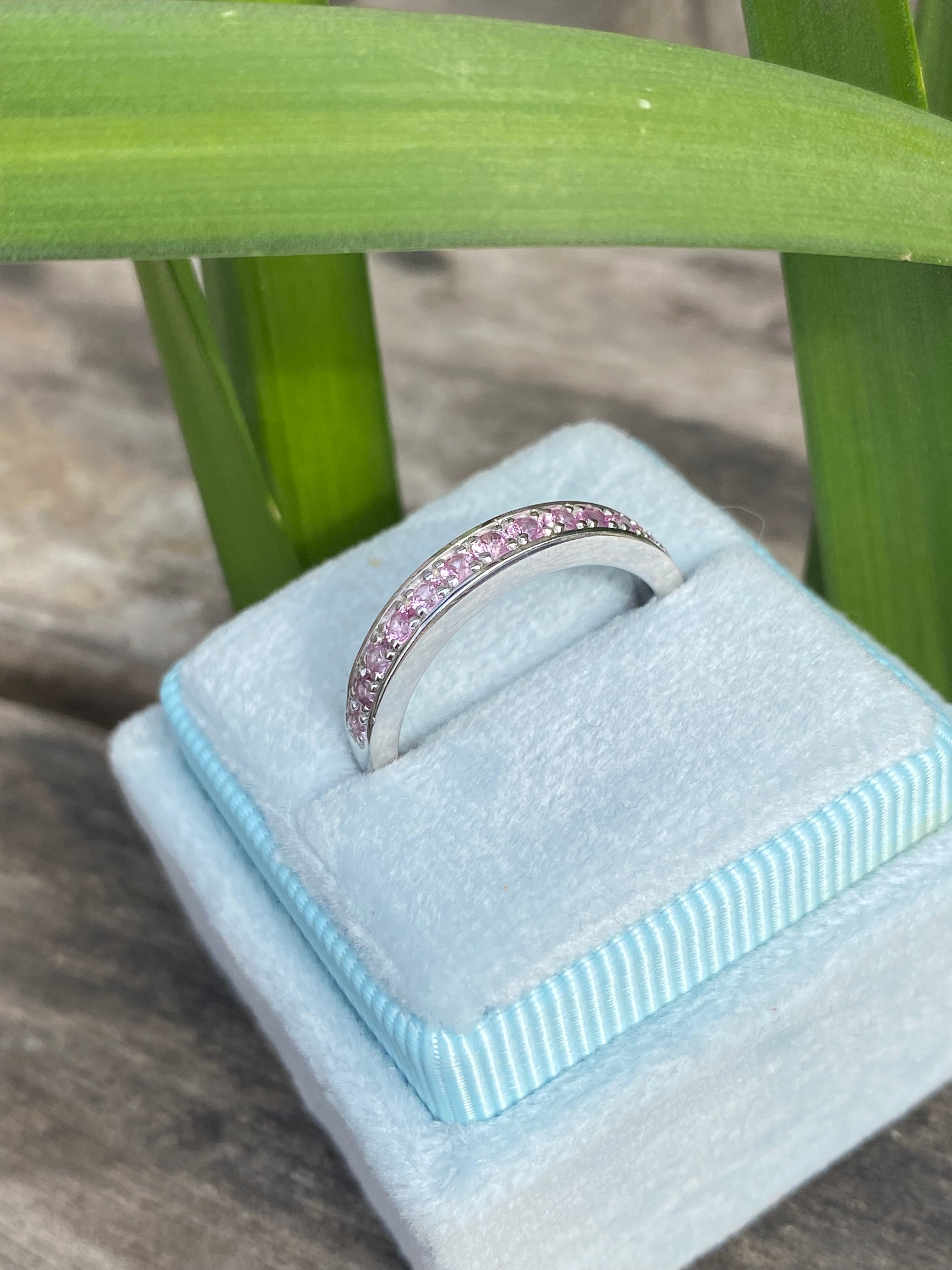 0.50ctw Baby Pink Sapphire Eternity Stacking Ring
