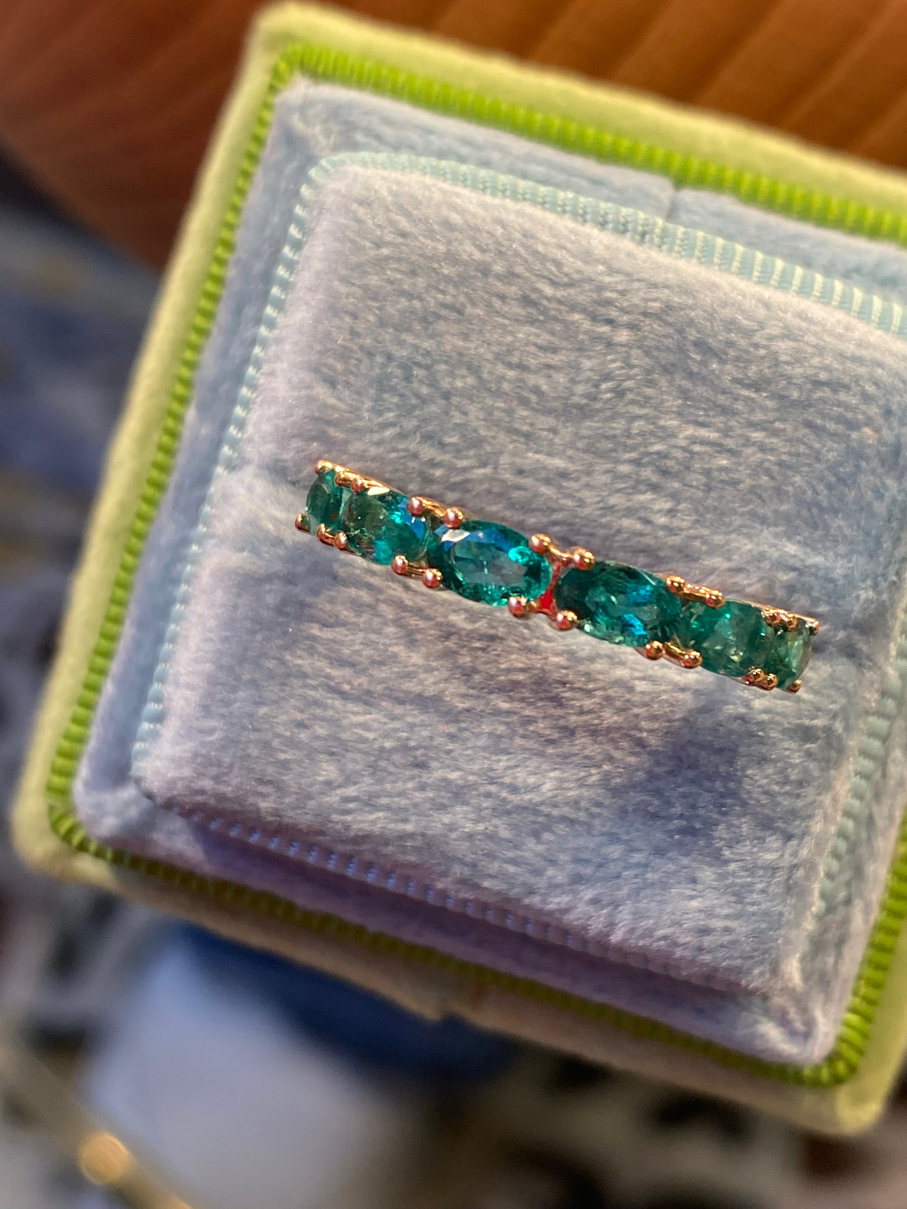 1.37 CTW Emerald Eternity Ring in 9ct Yellow Gold