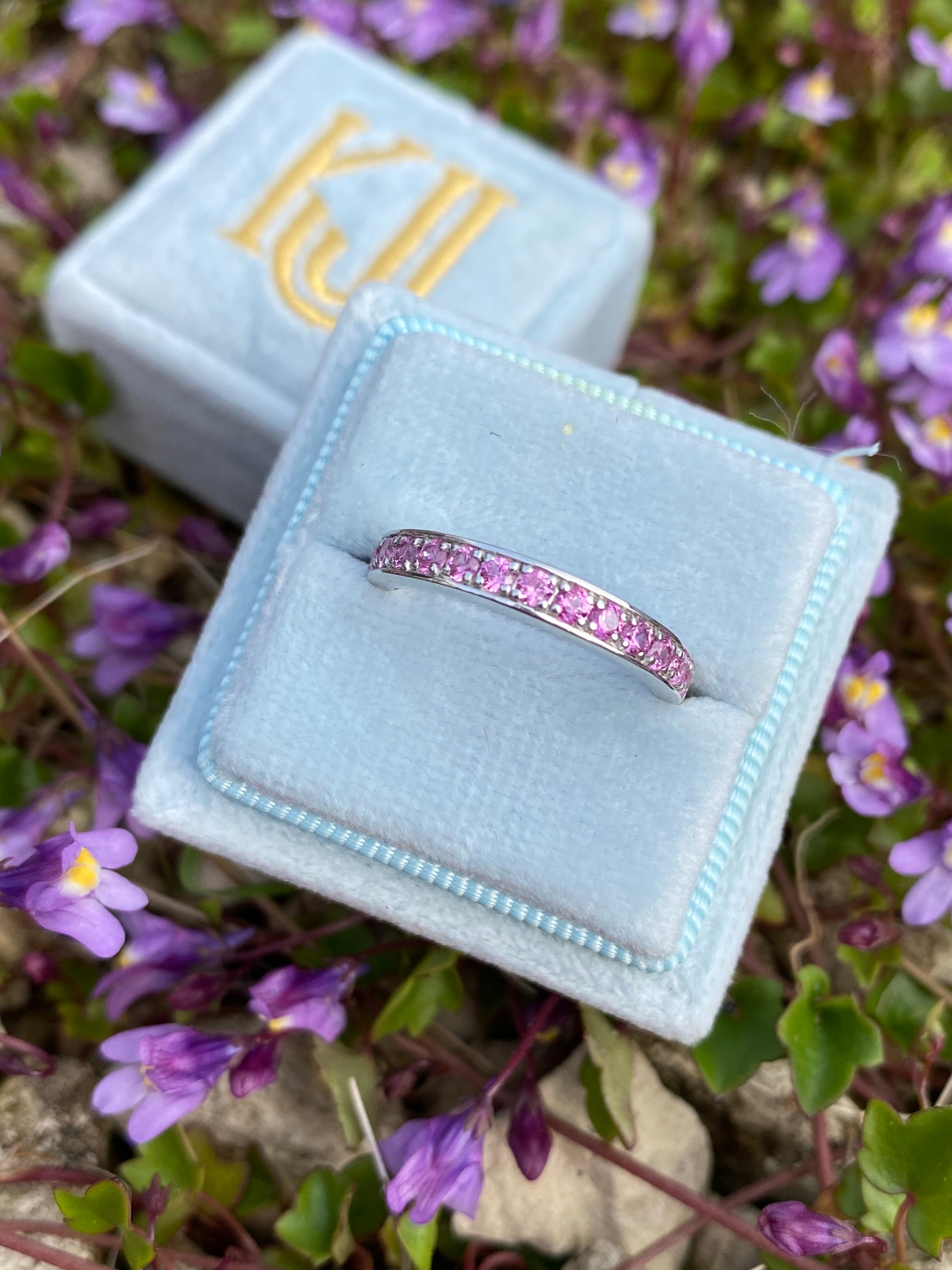0.50ctw Hot Pink Sapphire Eternity Stacking Ring