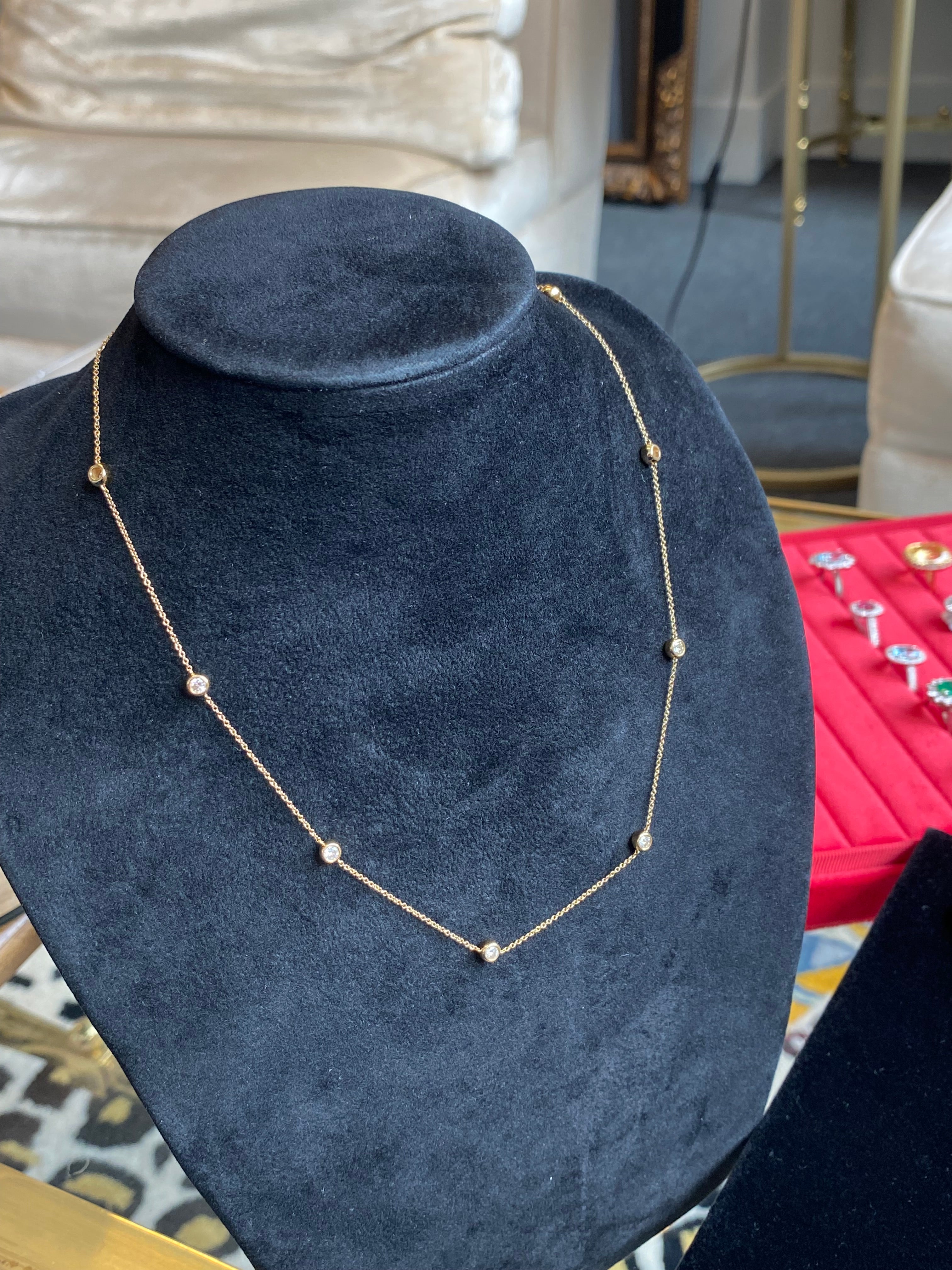 Beautiful 0.70 CTW Natural Diamond Necklace in 18ct Yellow Gold