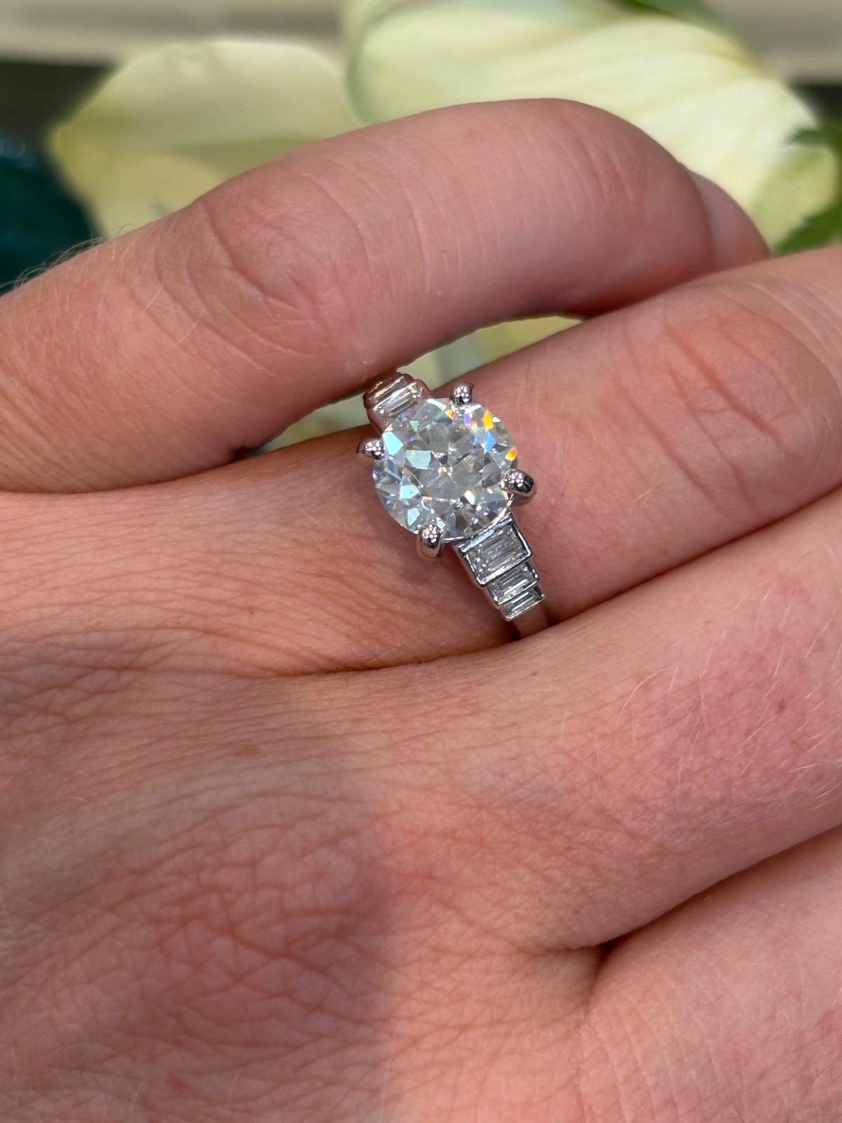 3.00 CTW Moissanite Art Deco Style Engagement Ring