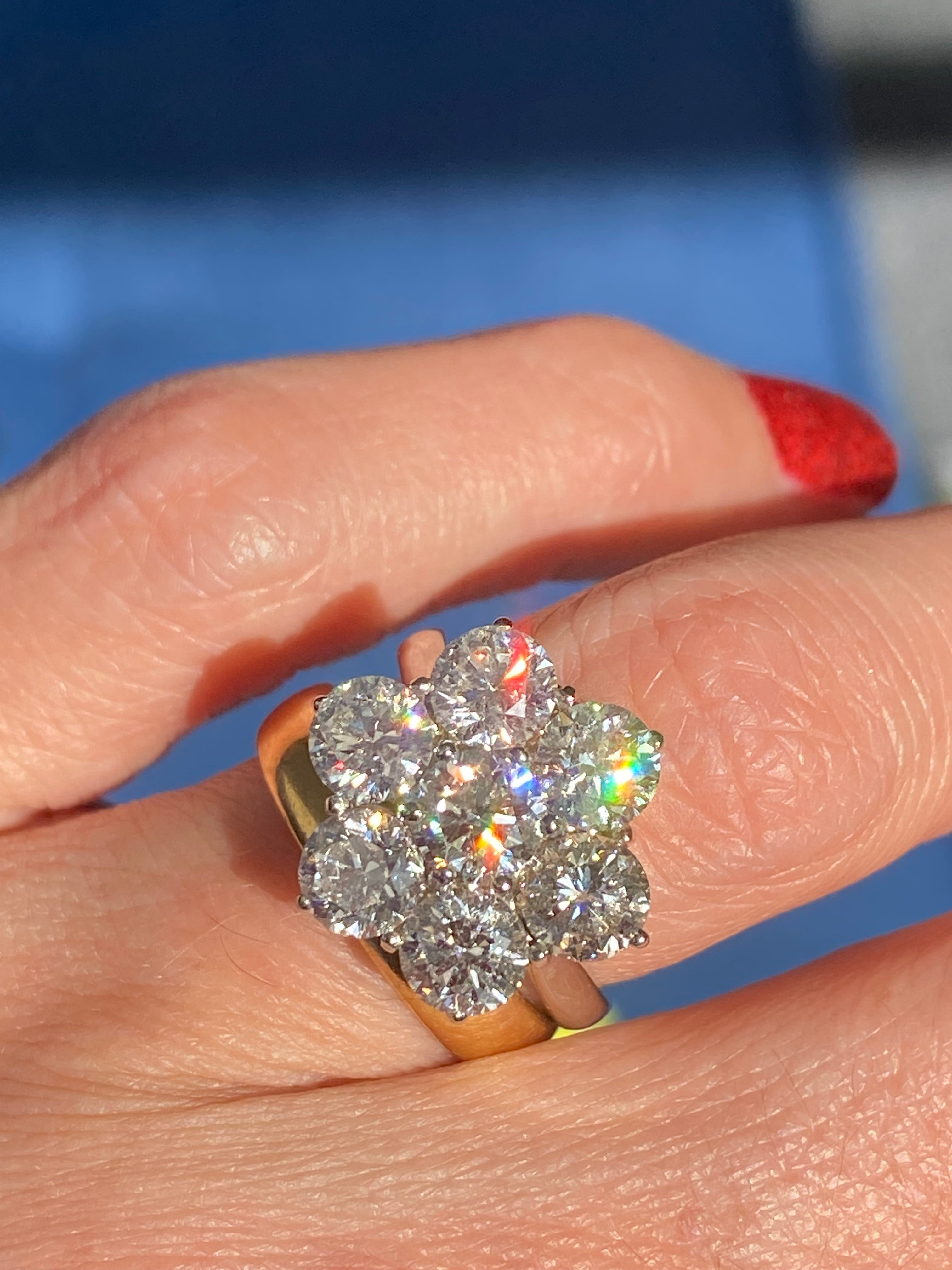 4.25 CTW Lab Diamond Daisy Cluster Ring in Platinum