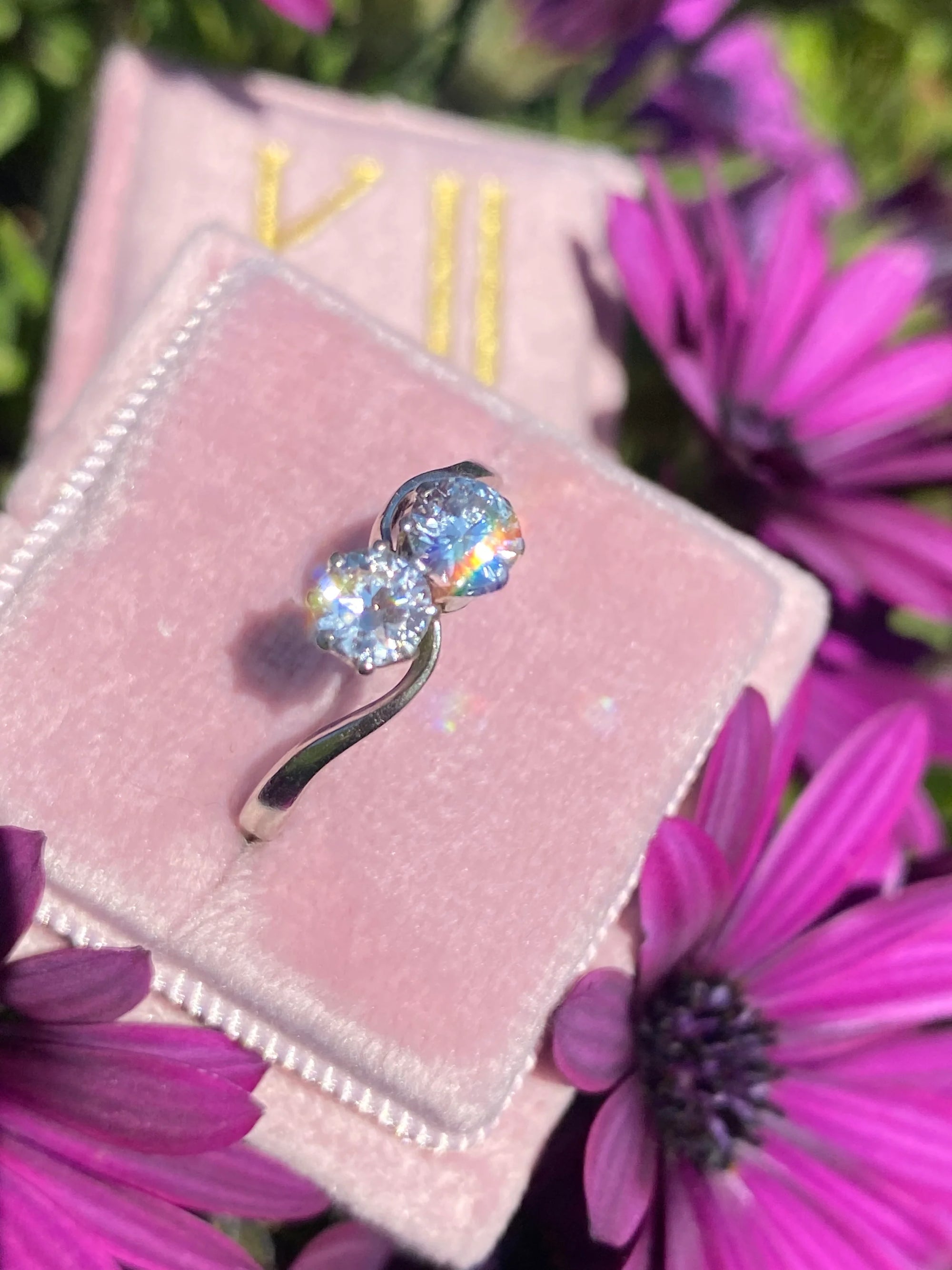 Heritage 1.00 CT + Lab Grown Diamond Toi-et-Moi Engagement Ring, at Least F Colour / VVS Clarity