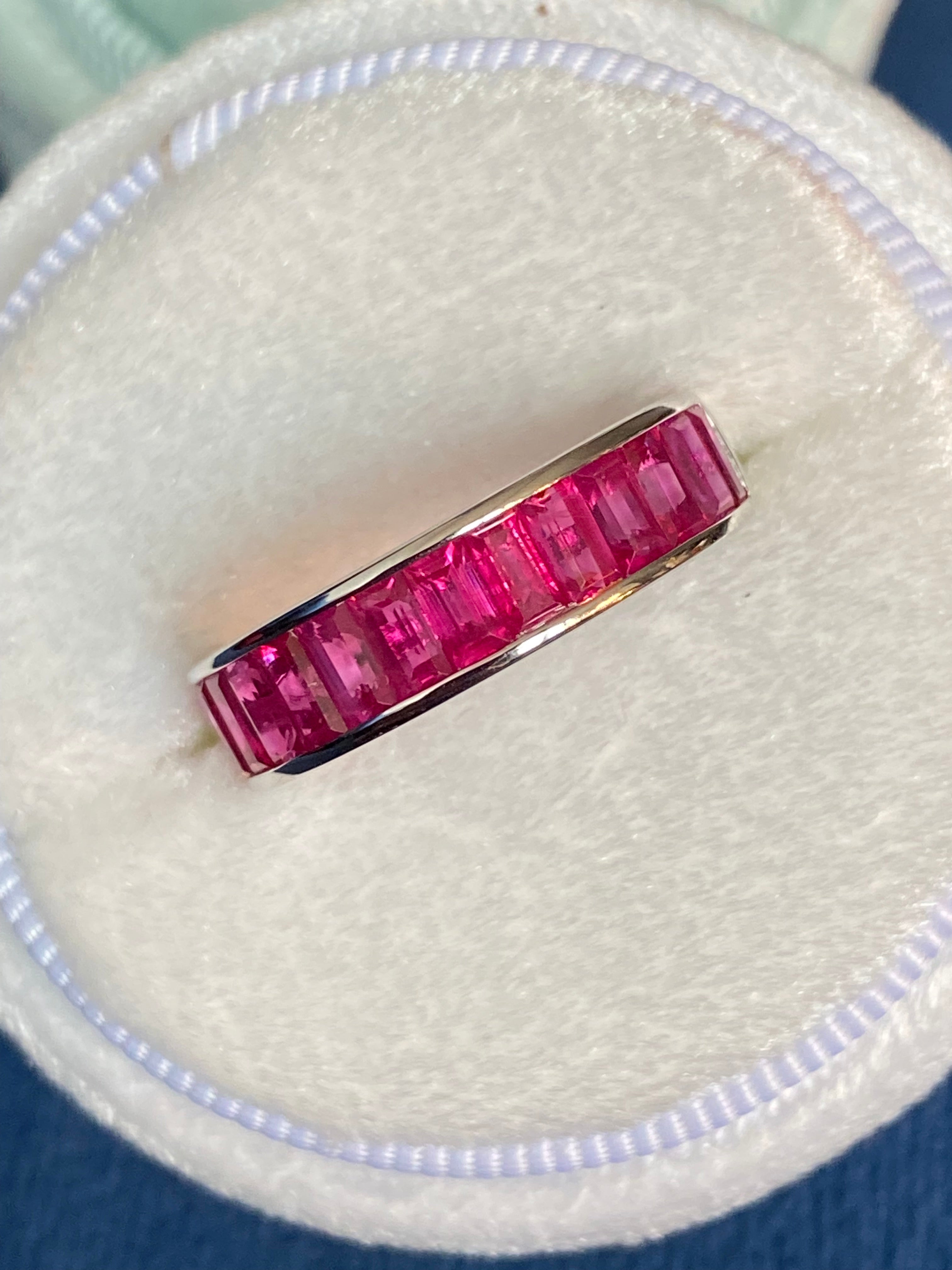 2.31 CTW Seamless Channel Set Ruby in 9ct White Gold