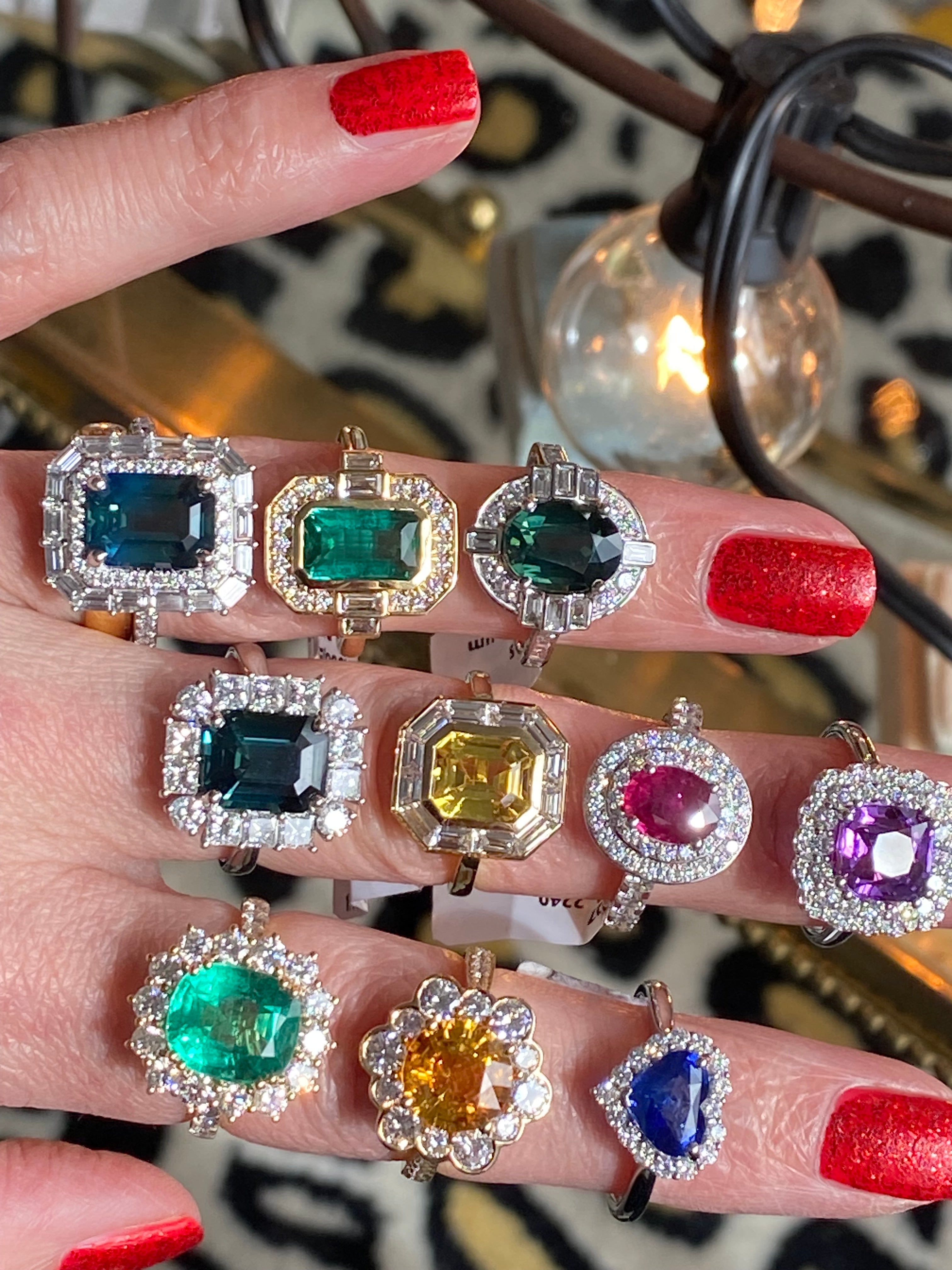 4.50 CTW Orange Sapphire and Natural Diamond Ring in 18ct Yellow Gold