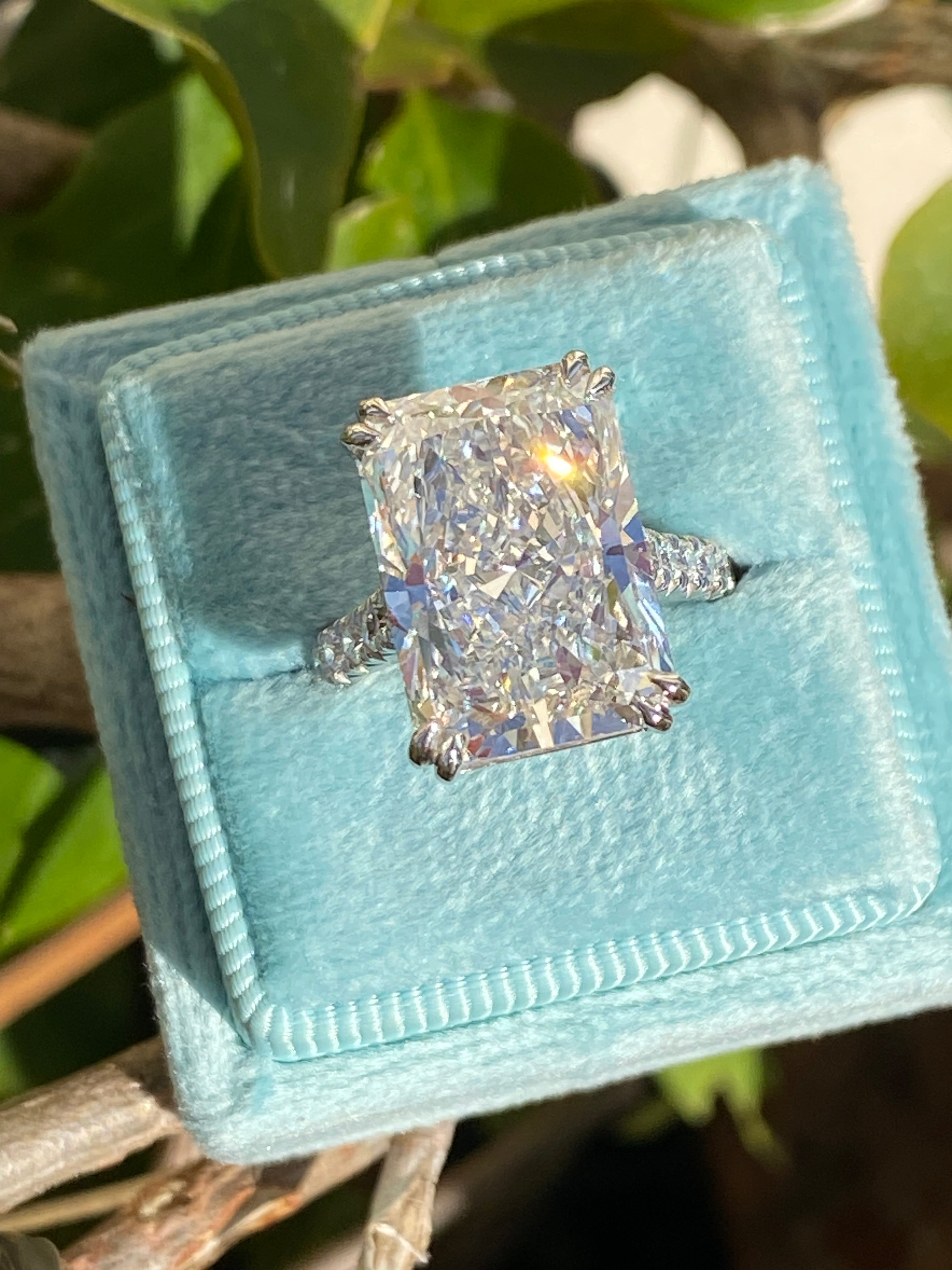 10.23 Carat Radiant Cut Lab Diamond Solitaire Engagement Ring in Platinum