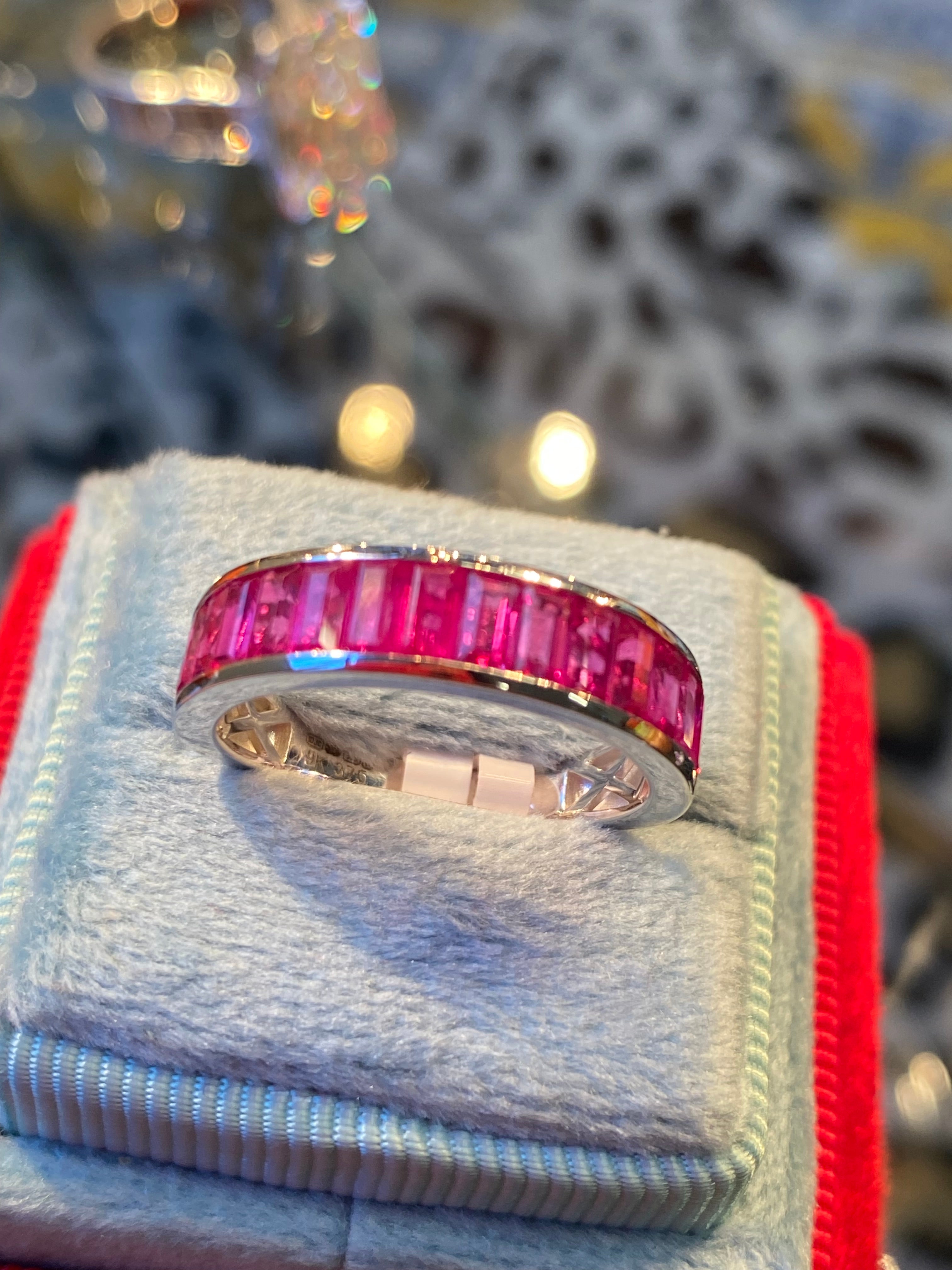 Seamless Channel Set Ruby in 9ct White Gold