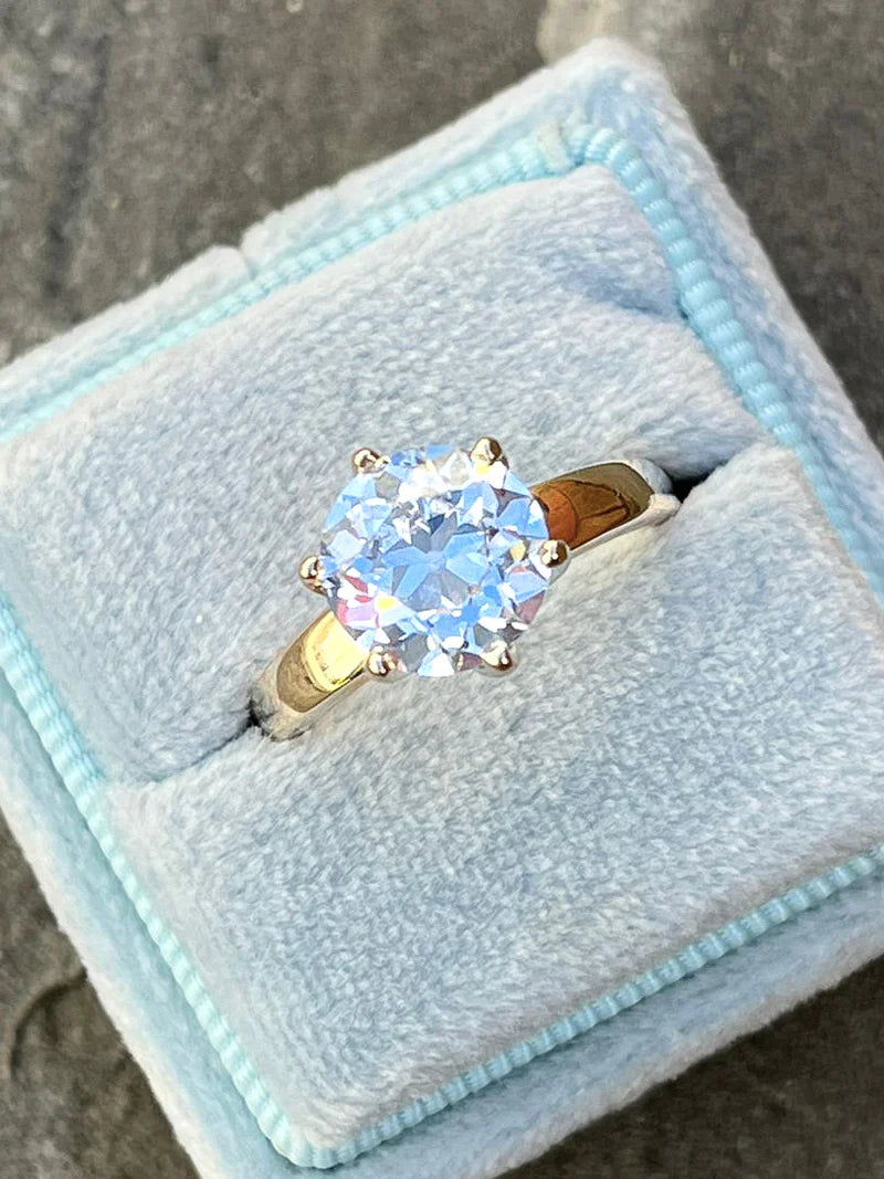 Heritage 2.50CT + Old Cut Lab Grown Diamond Solitaire Engagement Ring, at Least F Colour / VS Clarity