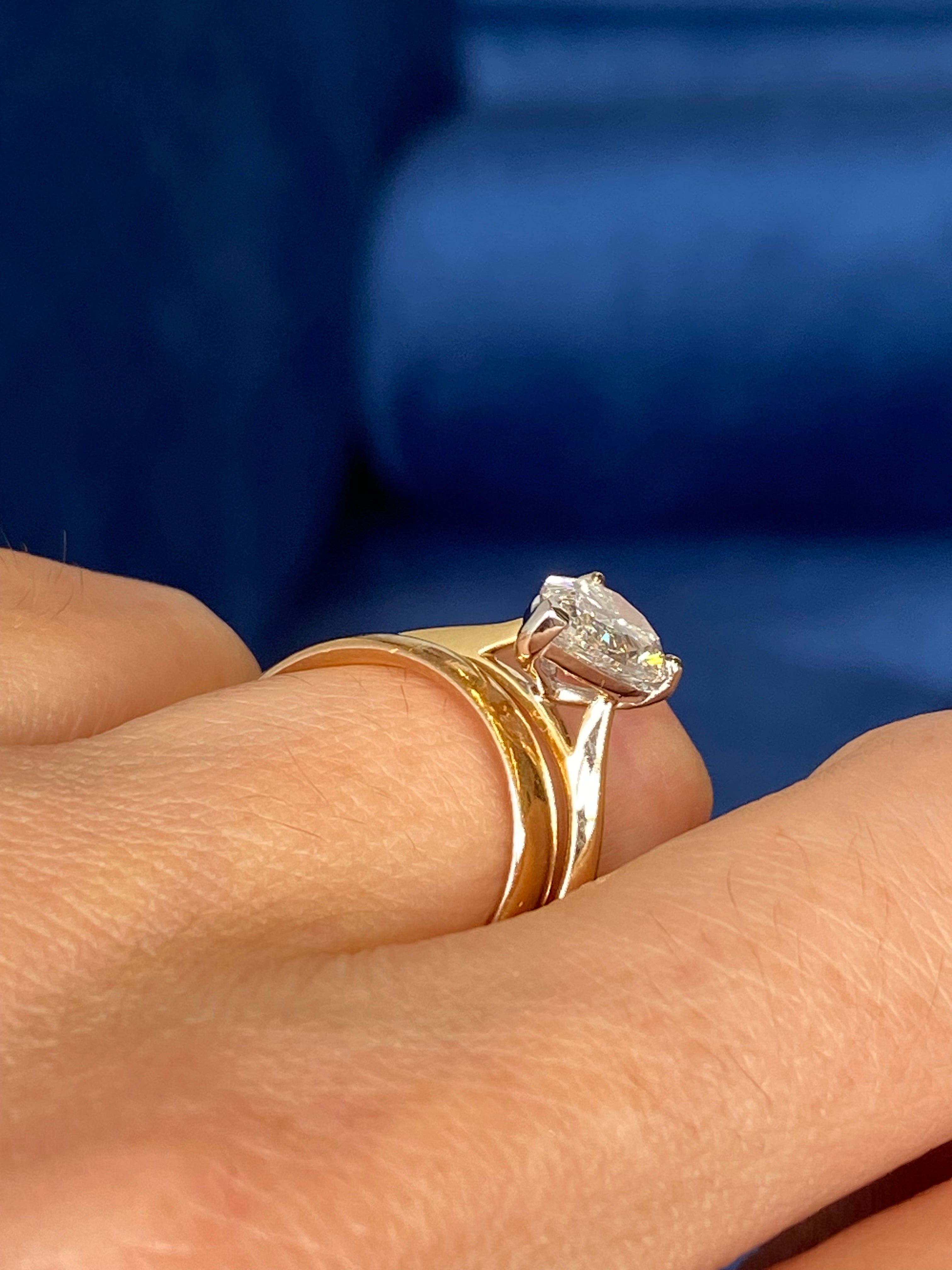 Heritage 2.00 CT + Lab Grown Pear Cut Diamond Solitaire Engagement Ring, at Least E Colour / VVS Clarity