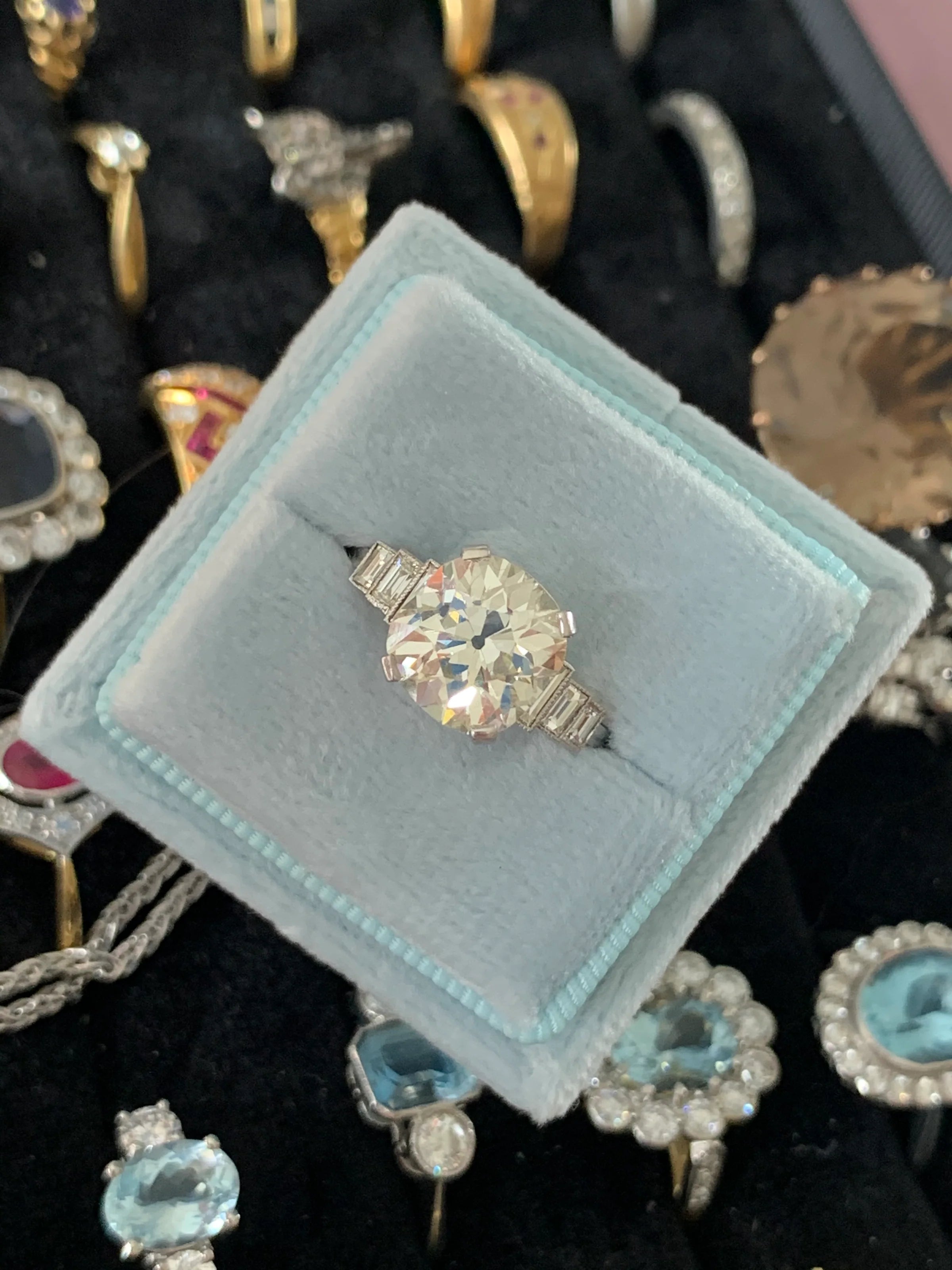 Heritage 3.00CT + Old Mine Cut Lab Grown Diamond Engagement Ring, at Least F Colour / VS Clarity