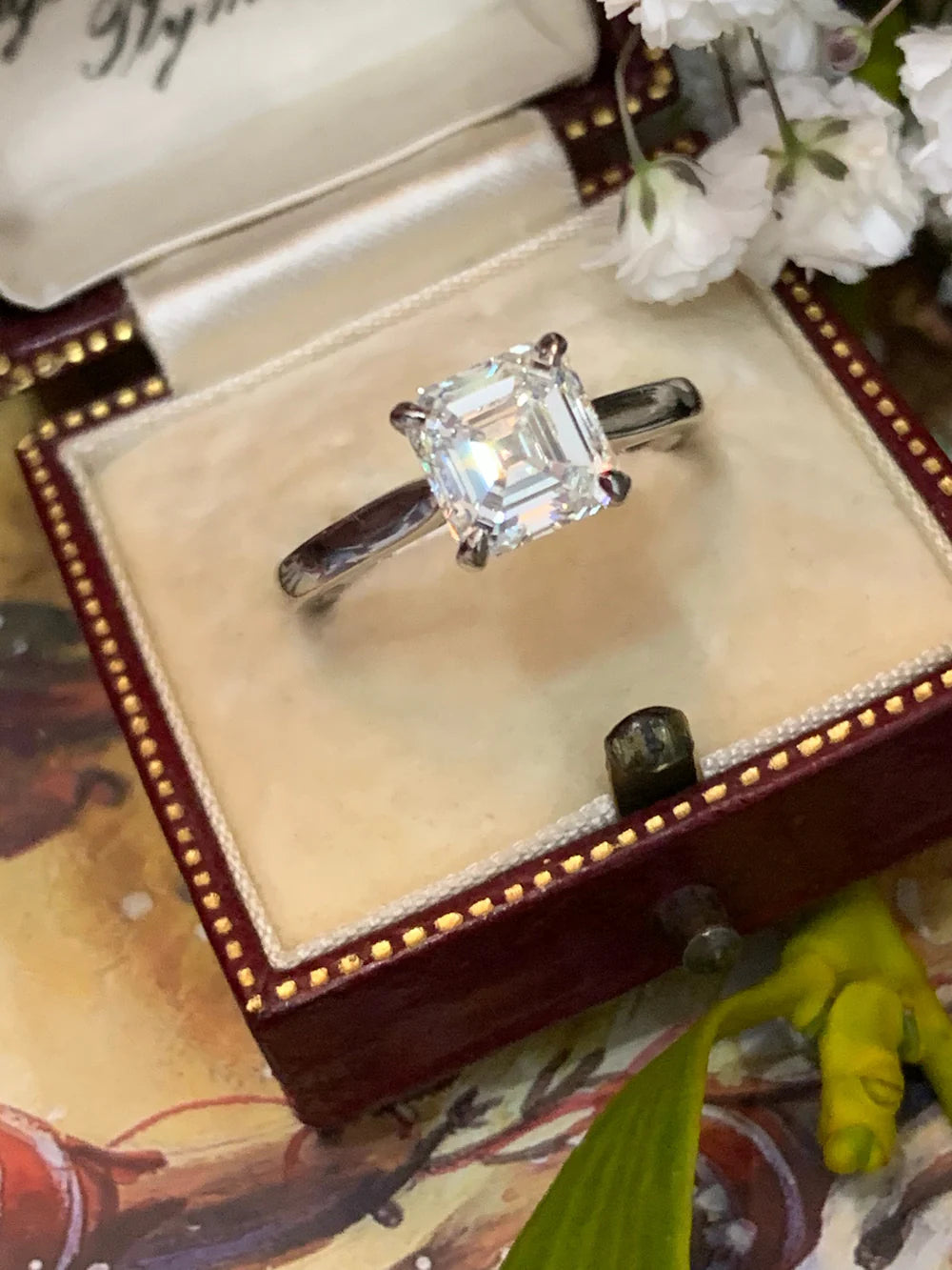Heritage 2.00 CT + Asscher Cut Lab Grown Diamond Solitaire Engagement Ring, at Least F Colour / VVS Clarity