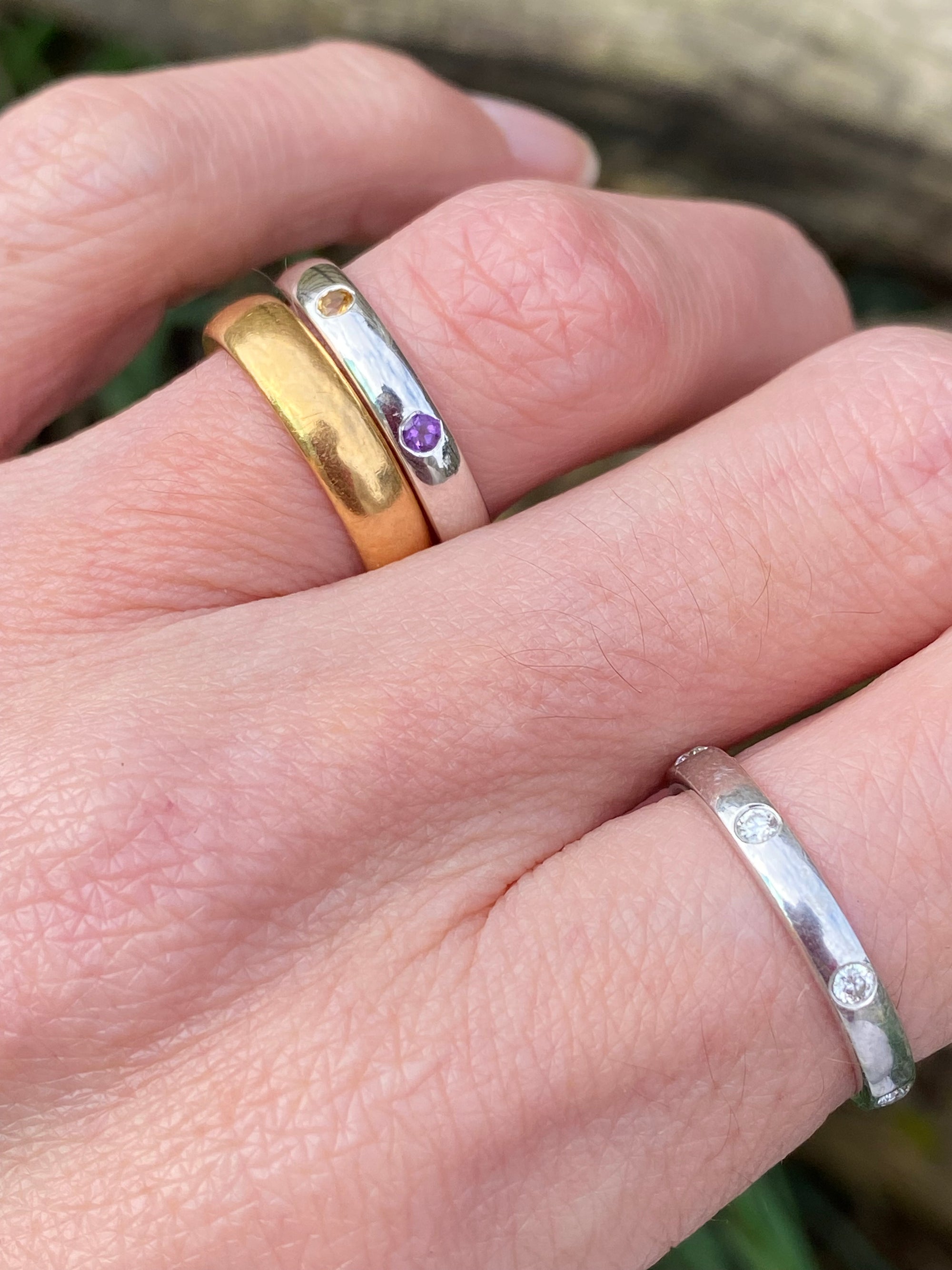 0.25ctw Rainbow Eternity Stacking Ring