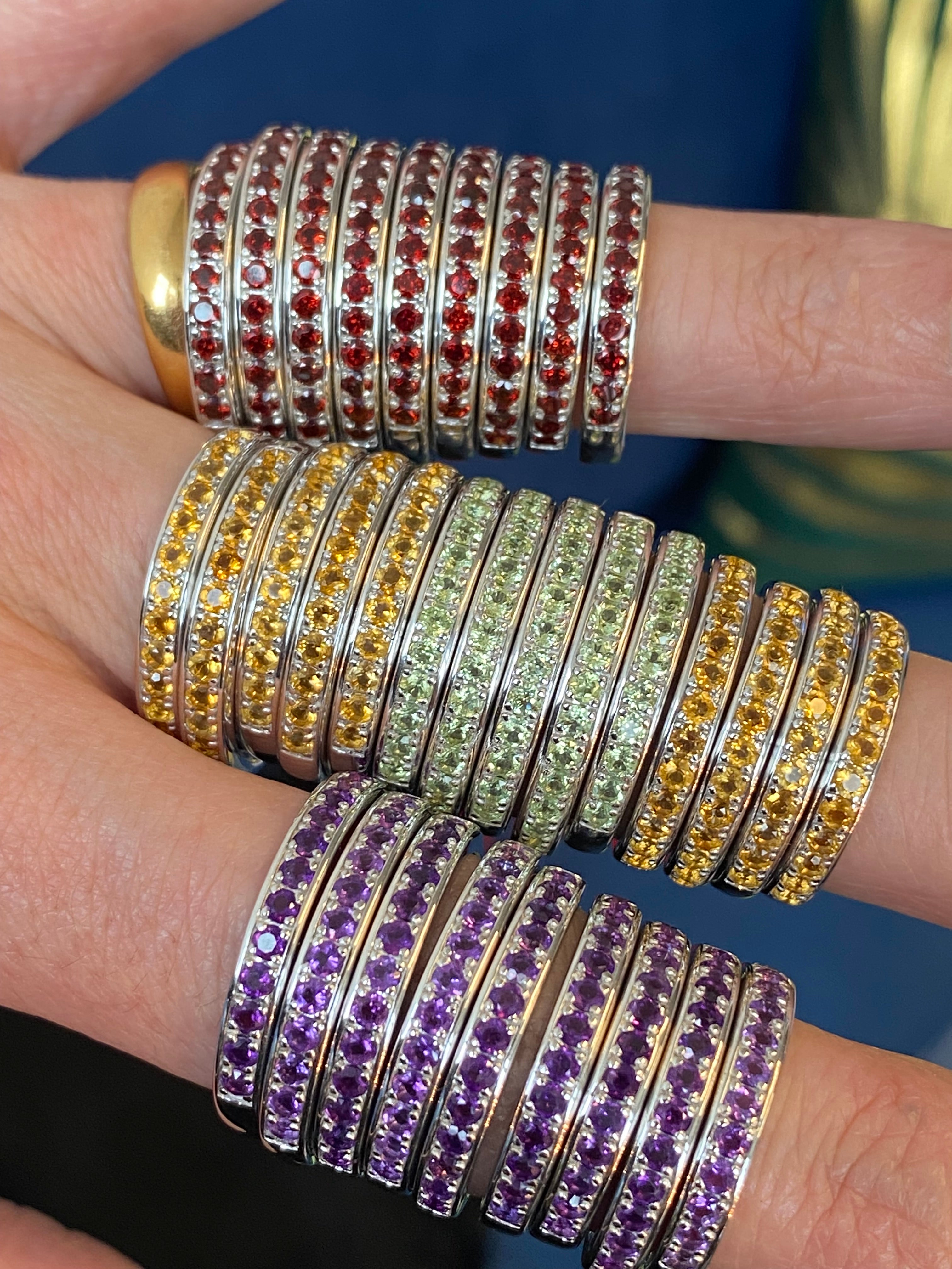 0.50ctw Peridot Eternity Stacking Ring in Sterling Silver