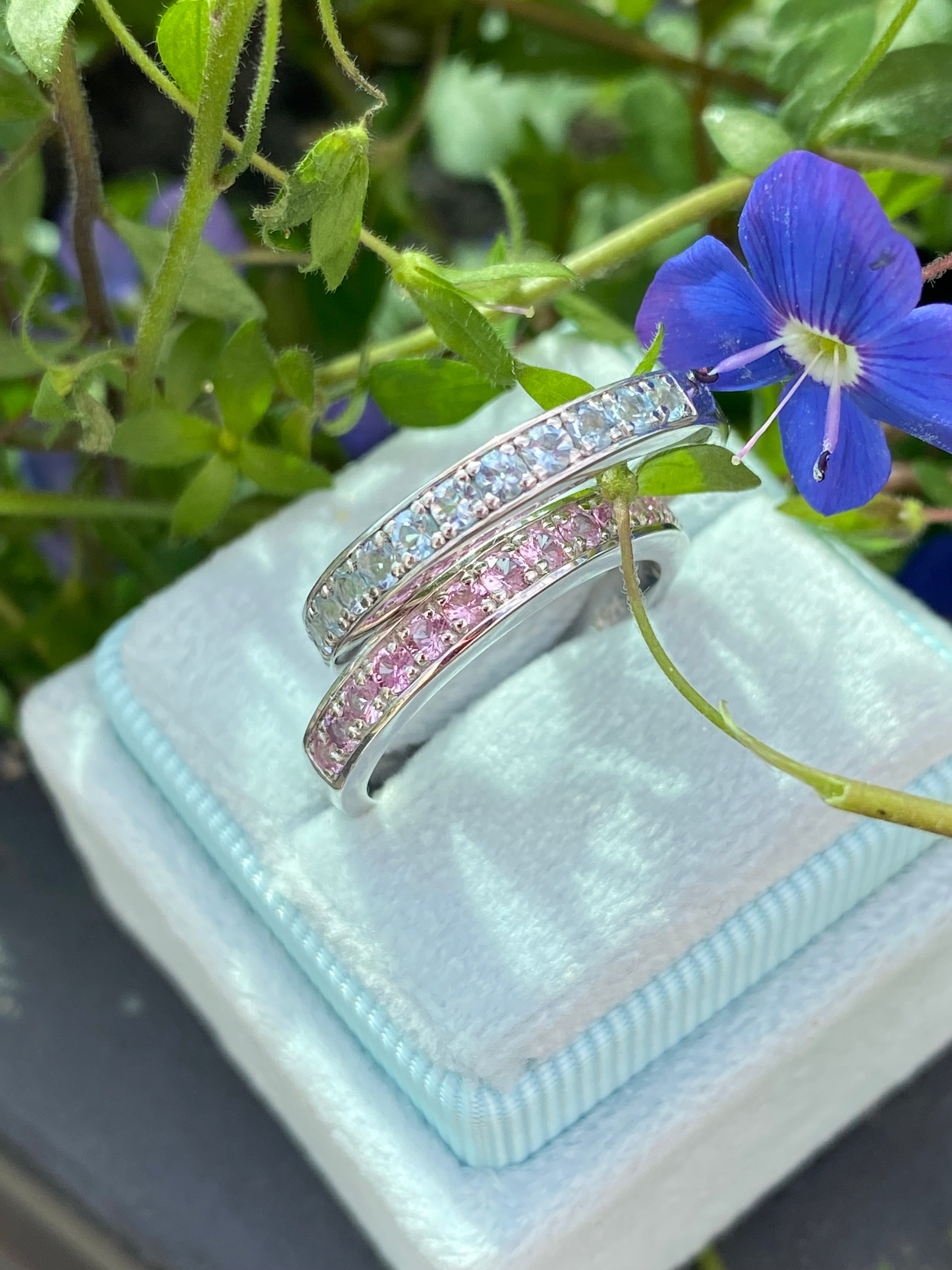 0.50ctw Baby Blue Aquamarine Eternity Stacking Ring