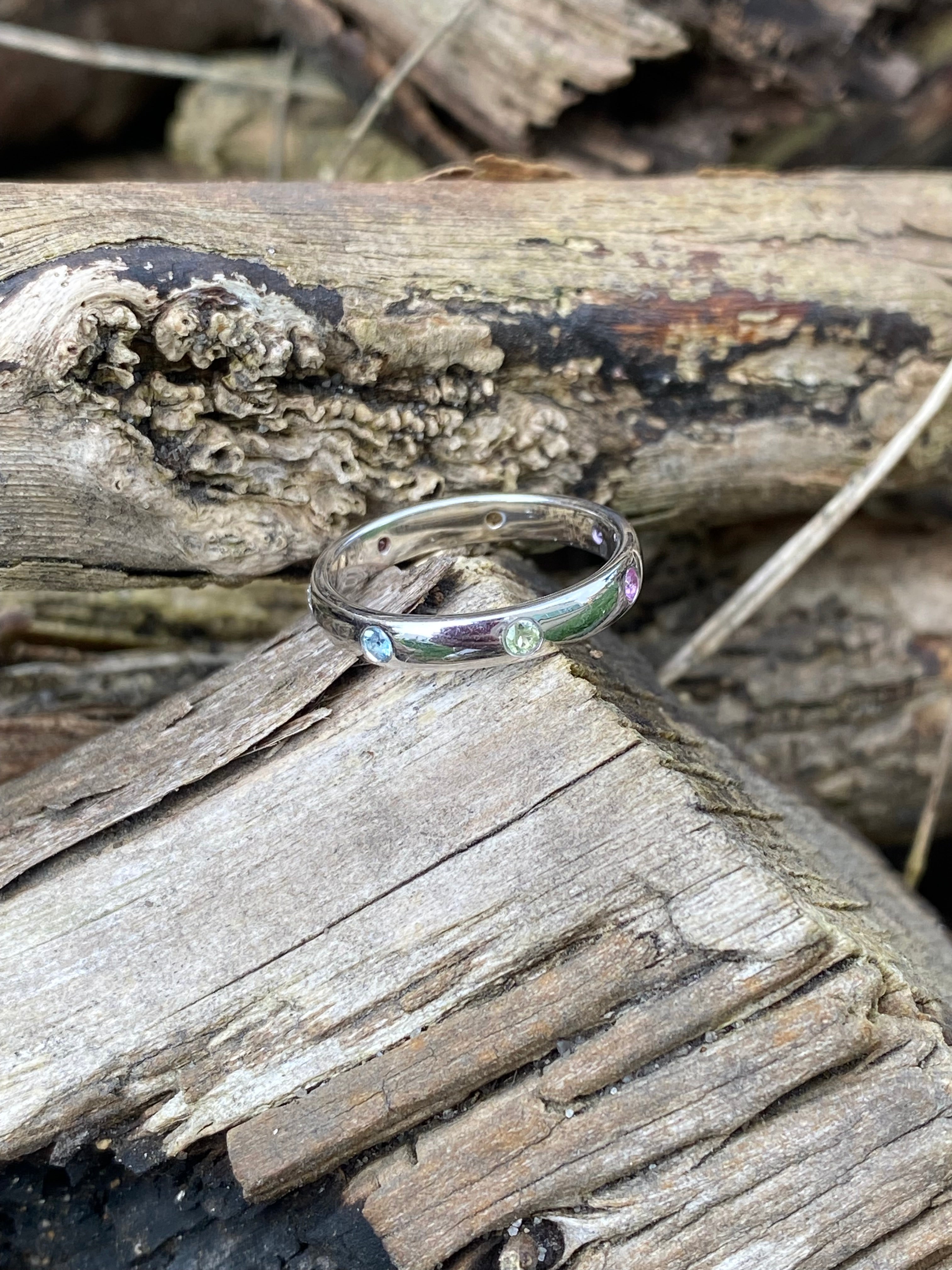 0.25ctw Rainbow Eternity Stacking Ring