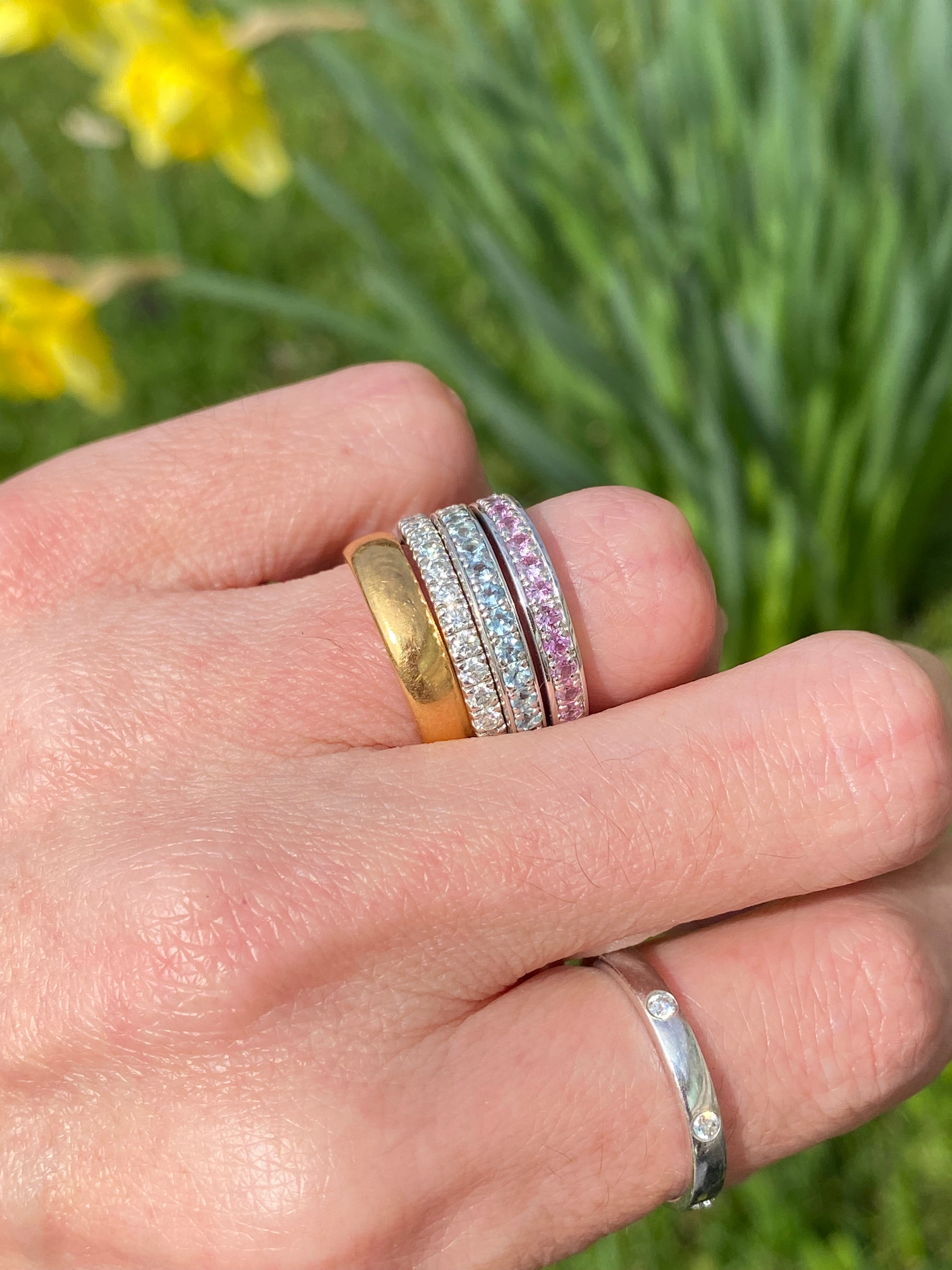 0.50ctw Baby Pink Sapphire Eternity Stacking Ring