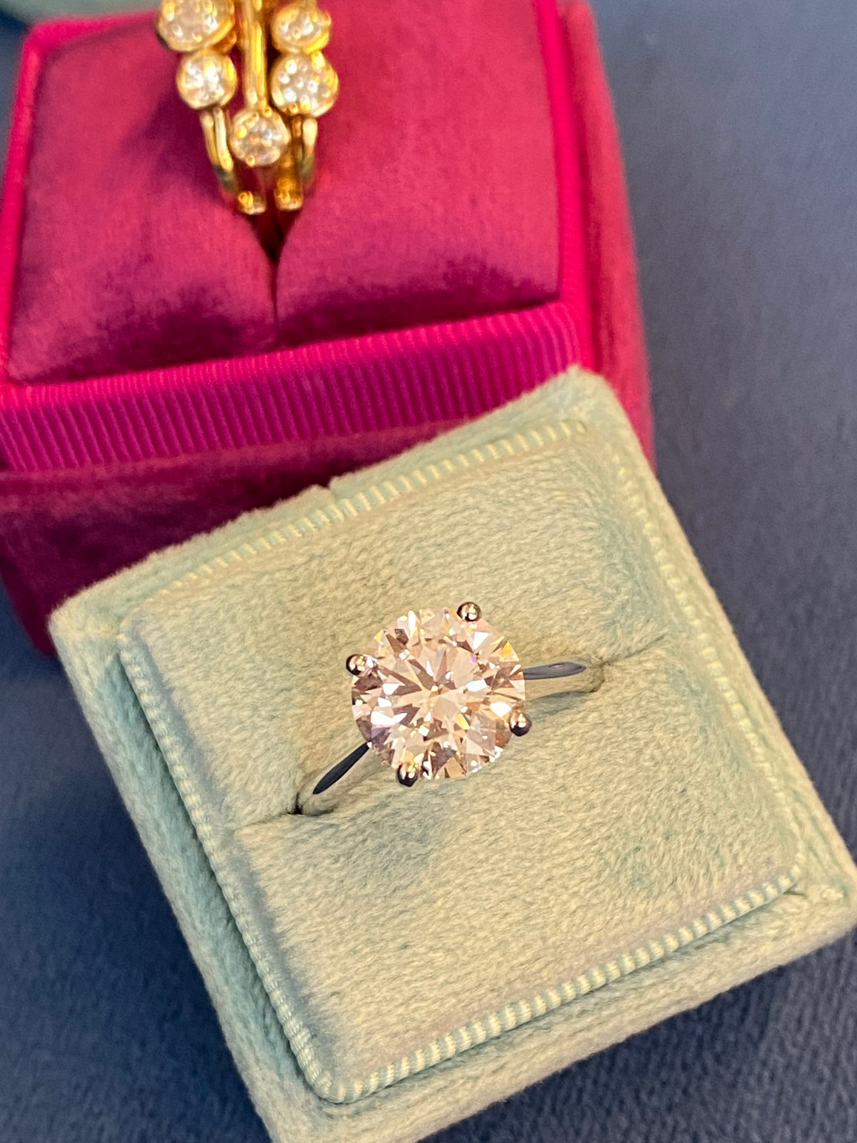 3.03 Carat Round Cut D Colour Lab Diamond Solitaire Engagement Ring in Platinum