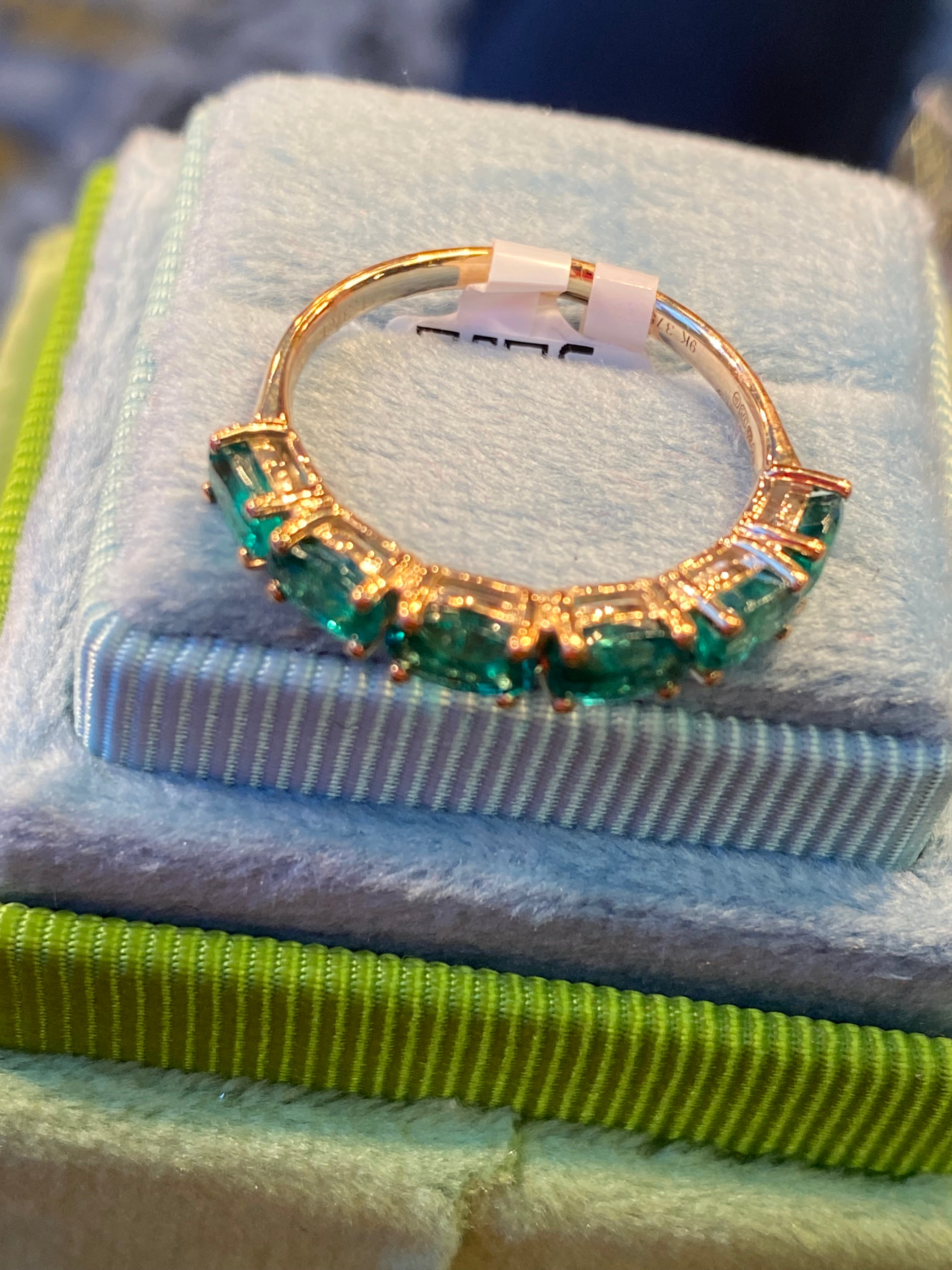 1.37 CTW Emerald Eternity Ring in 9ct Yellow Gold