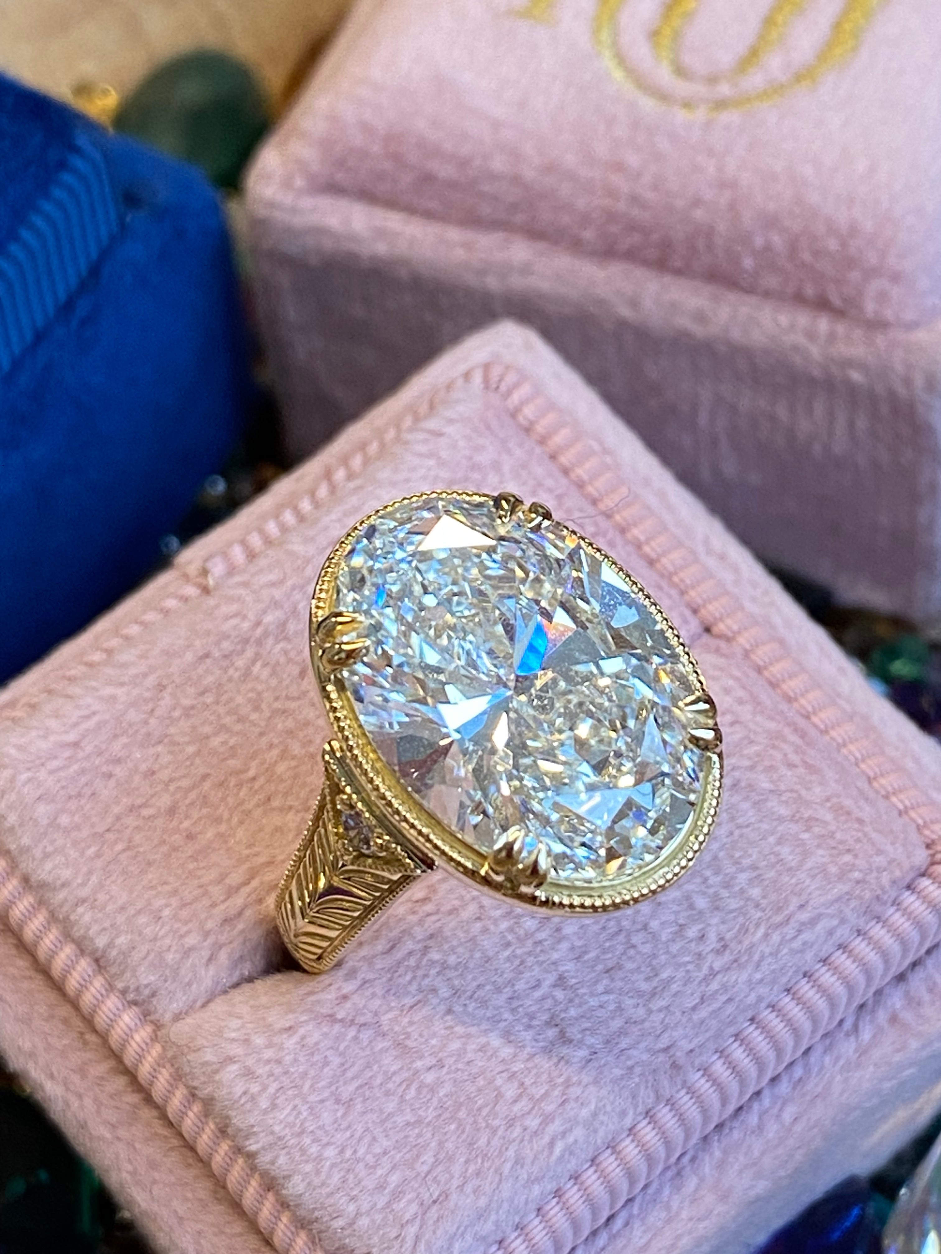 8.05 Carat Oval Cut Lab Diamond Solitaire Engagement Ring in 18ct Yellow Gold