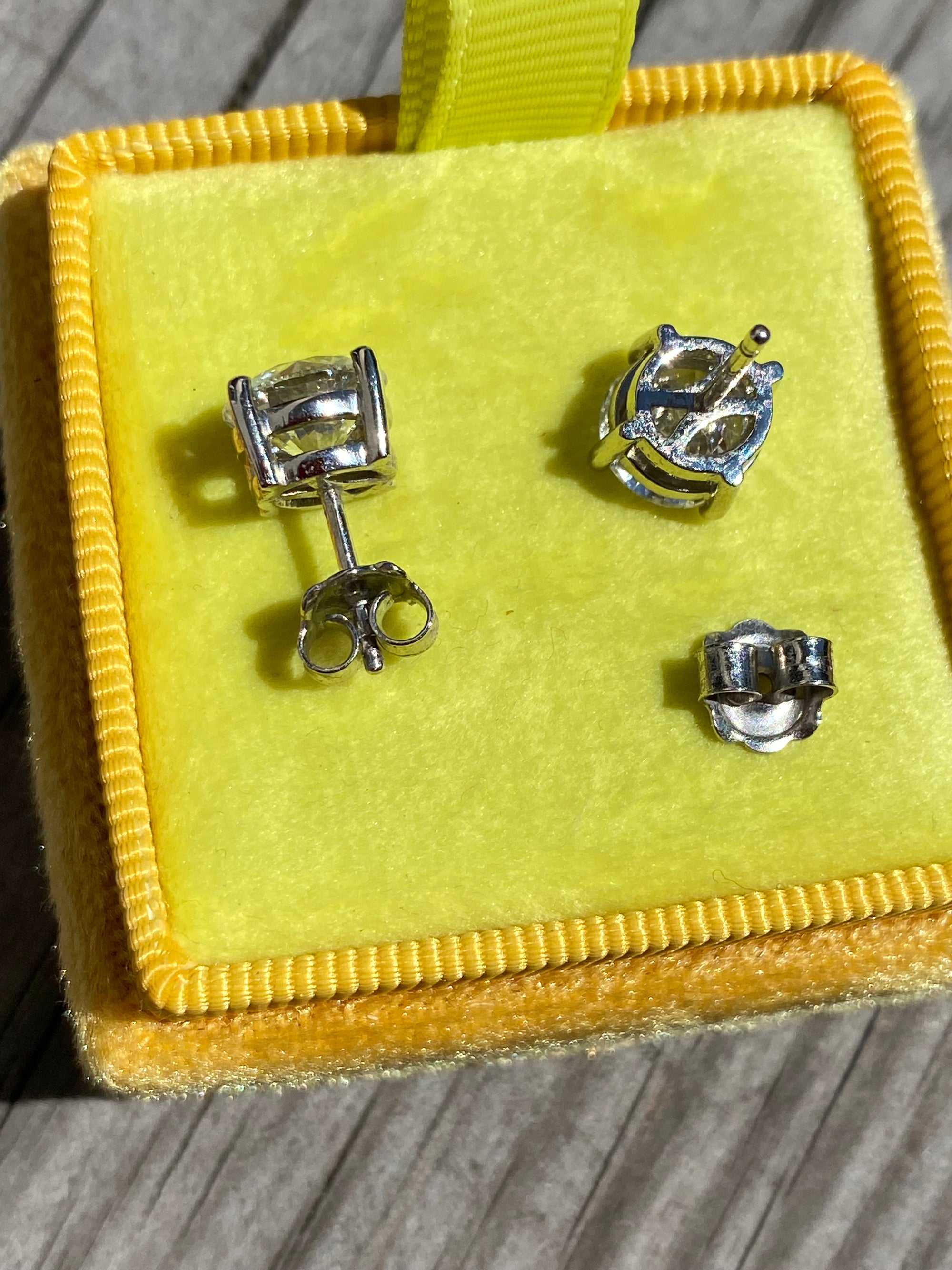 4.00 CTW + Lab Grown Diamond Solitaire Stud Earrings, at Least F Colour / VVS Clarity