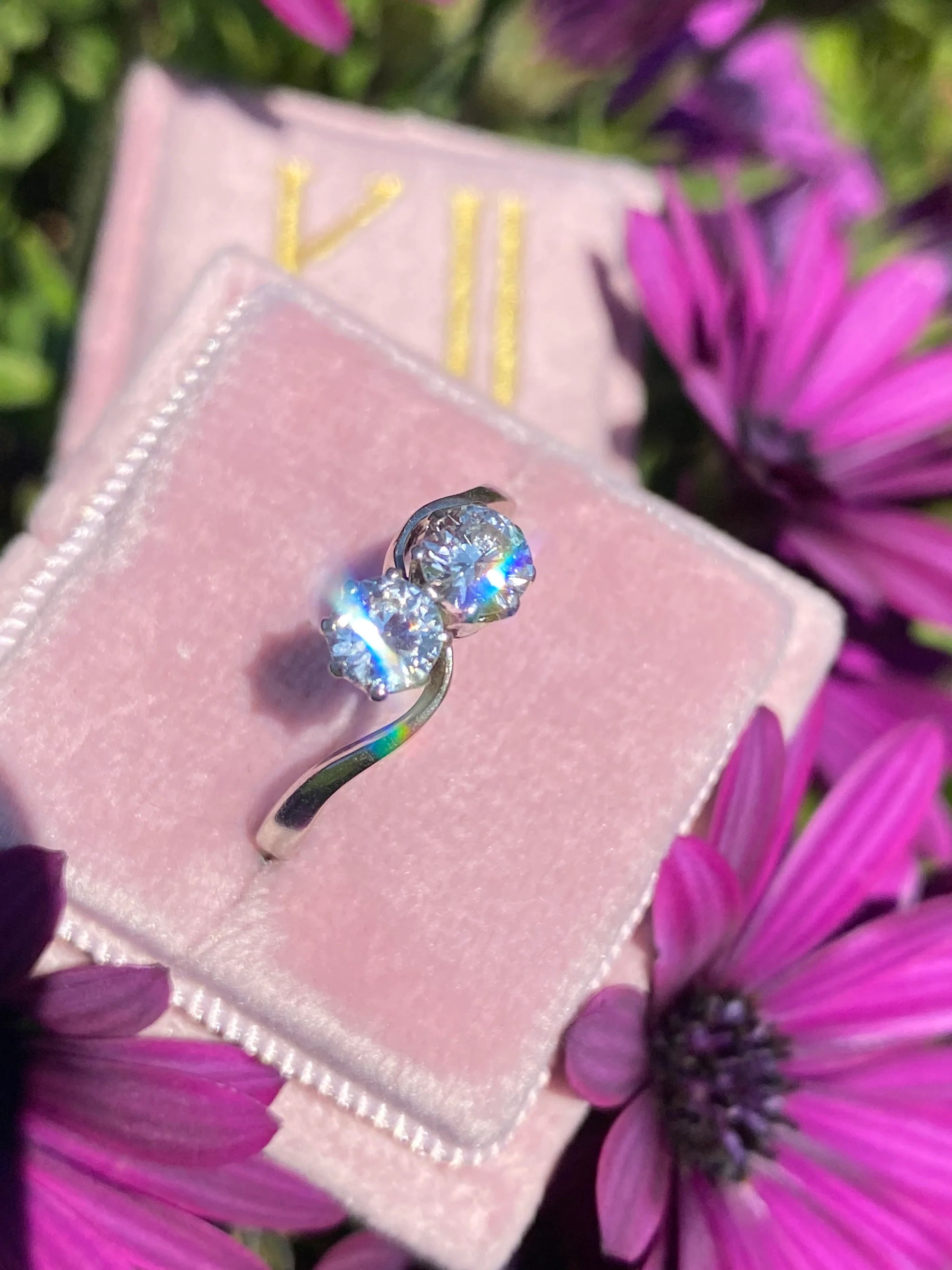 Heritage 1.00 CT + Lab Grown Diamond Toi-et-Moi Engagement Ring, at Least F Colour / VVS Clarity