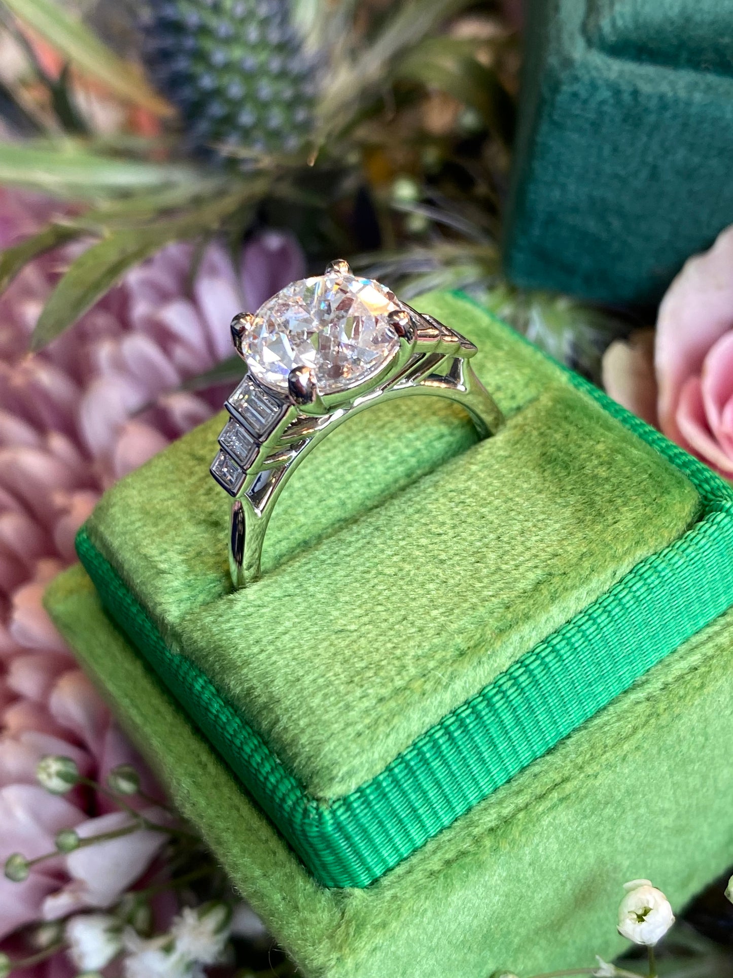Heritage 3.00CT + Old Mine Cut Lab Grown Diamond Engagement Ring, at Least F Colour / VS Clarity