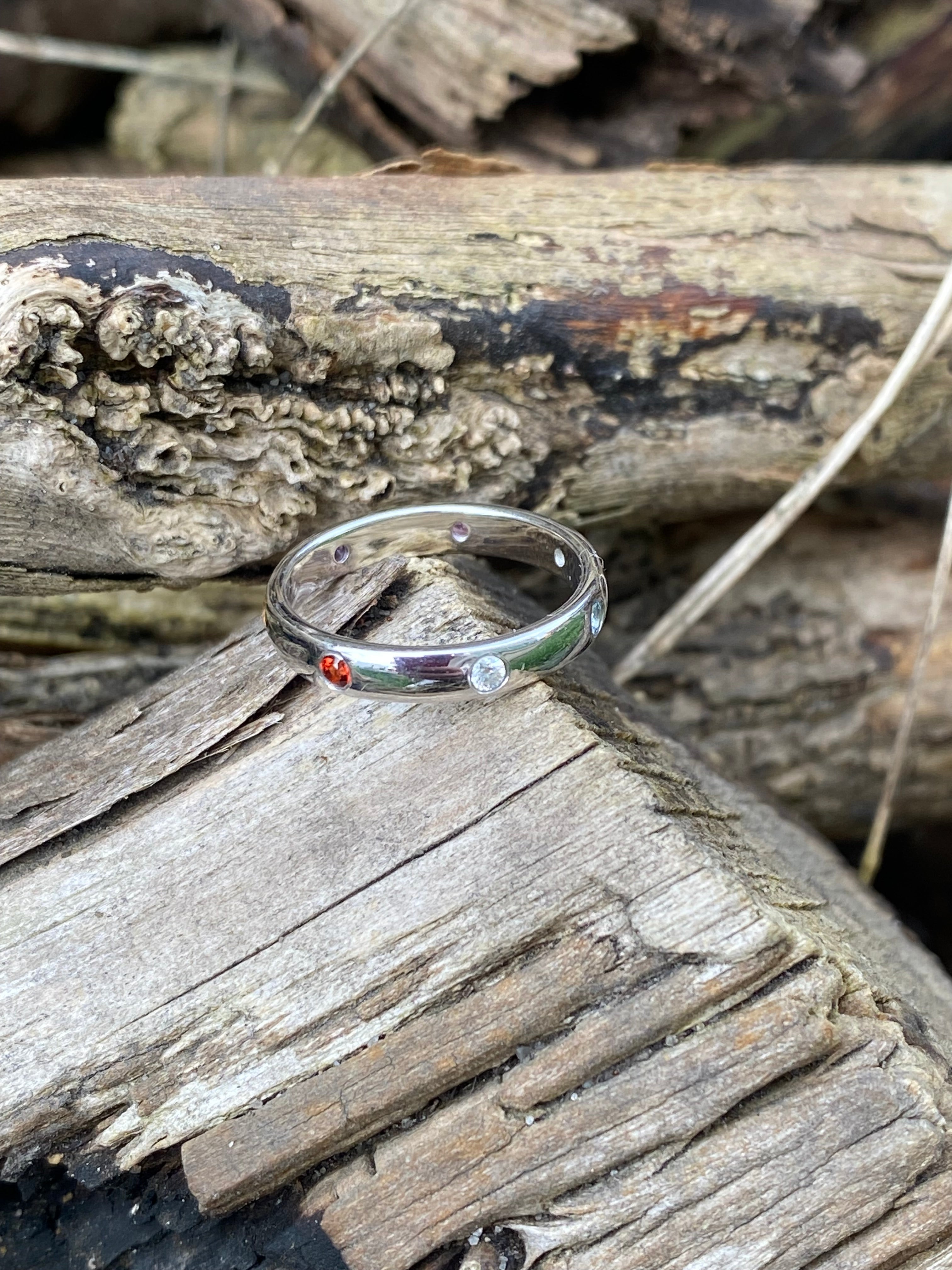 0.25ctw Rainbow Eternity Stacking Ring
