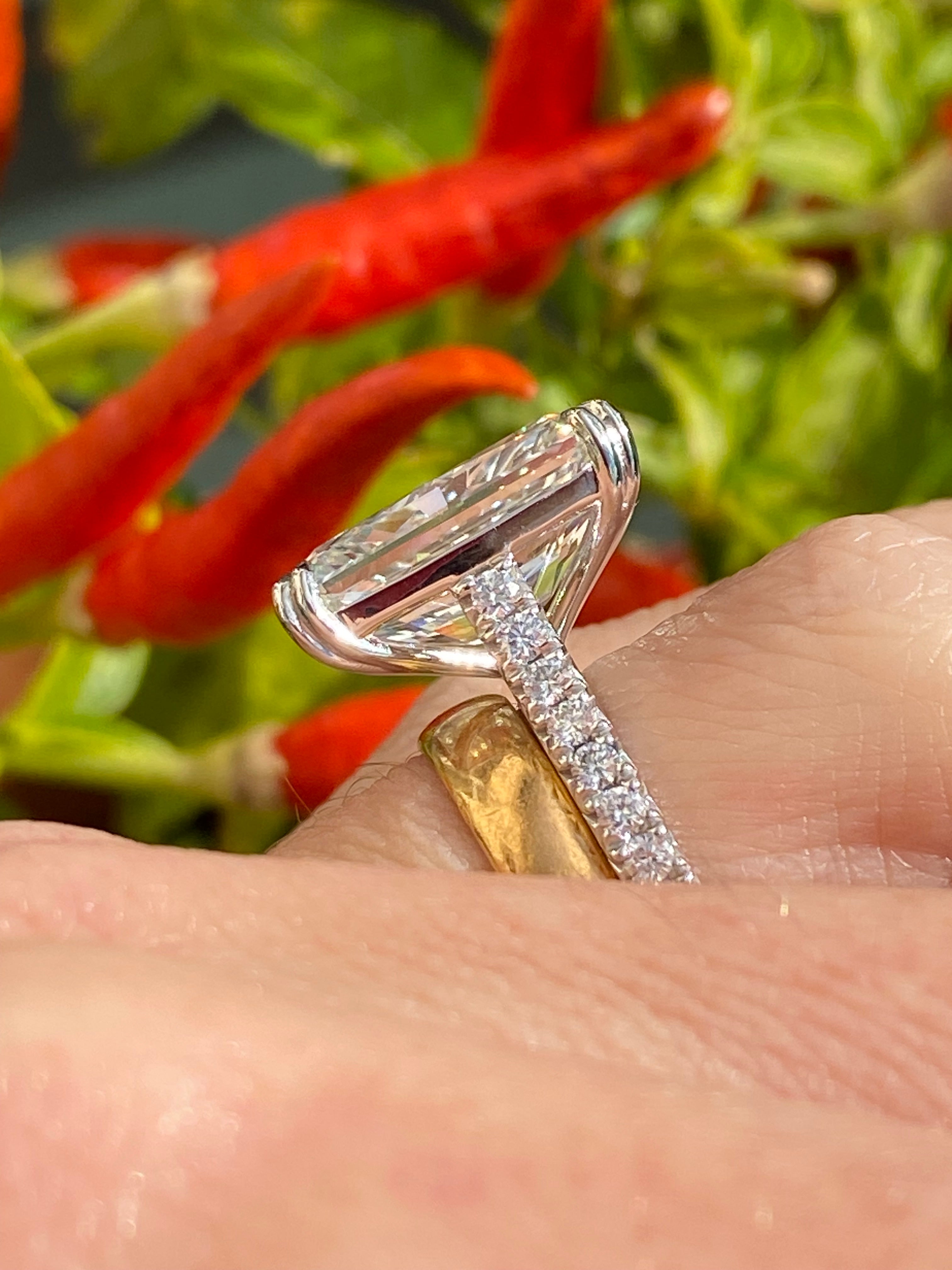 10.23 Carat Radiant Cut Lab Diamond Solitaire Engagement Ring in Platinum