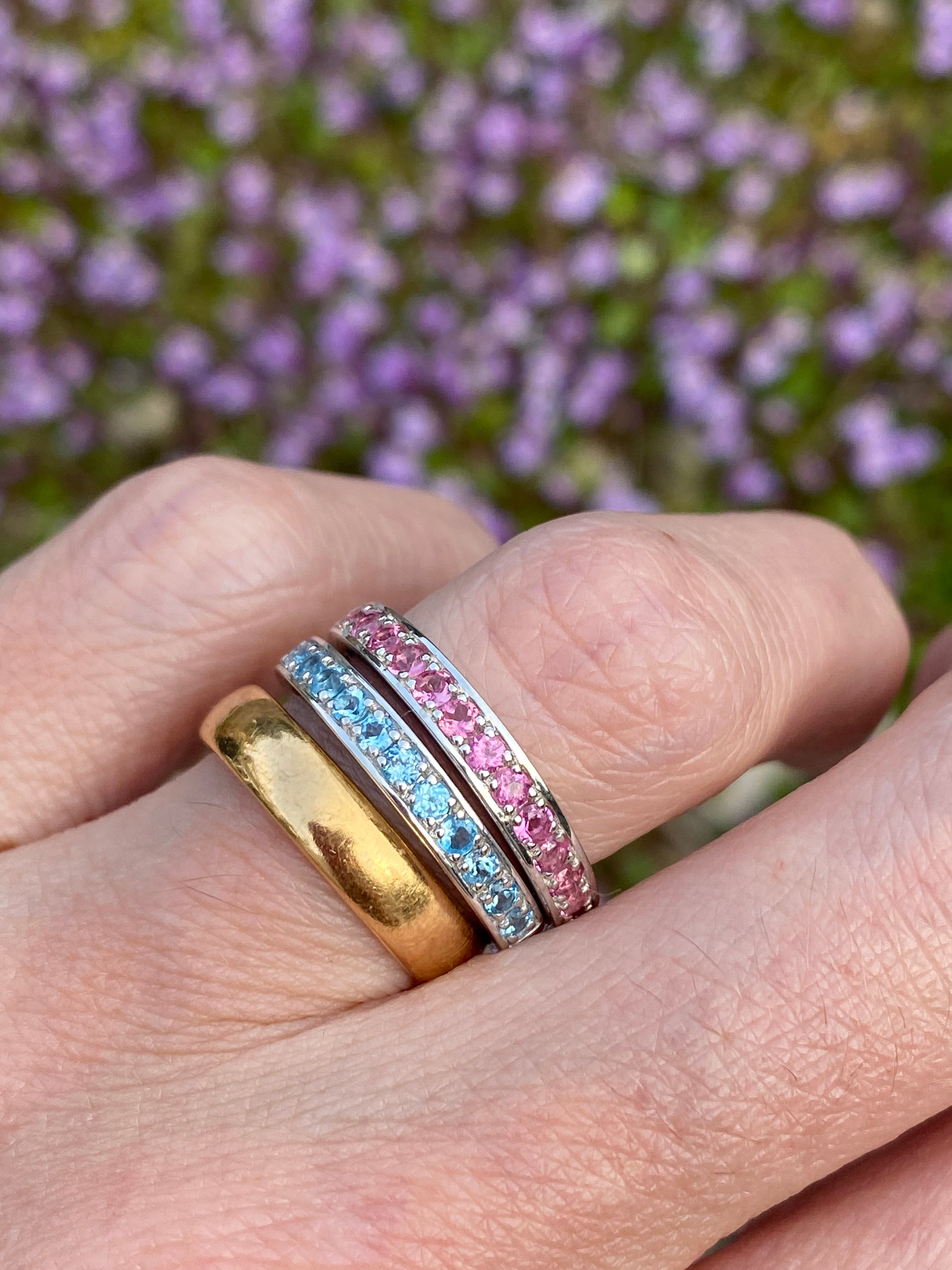 0.50ctw Blue Topaz Eternity Stacking Ring